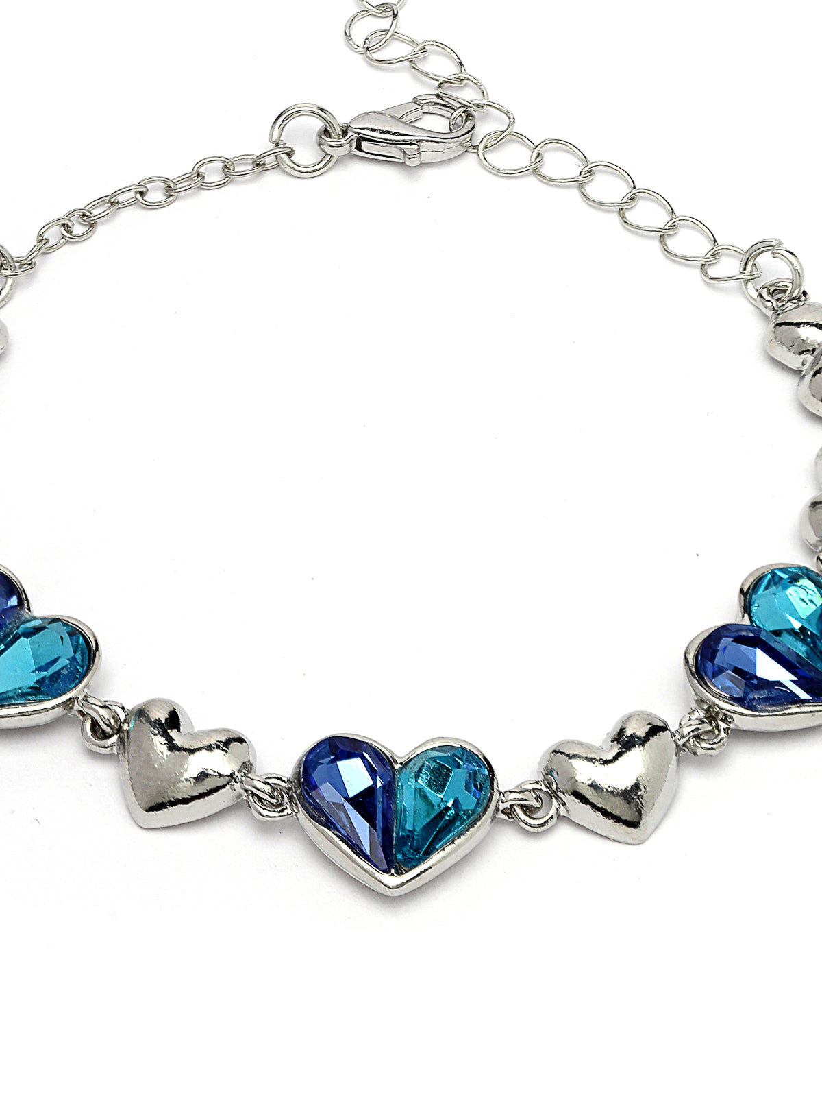 Scintillare by Sukkhi Charming Latest Stackable Design Rhodium Plated Love Inspired Adjustable Combo Bangle Bracelet for Women & Girls ( Set of 6)|Birthday Gift for Women|CBBC106528