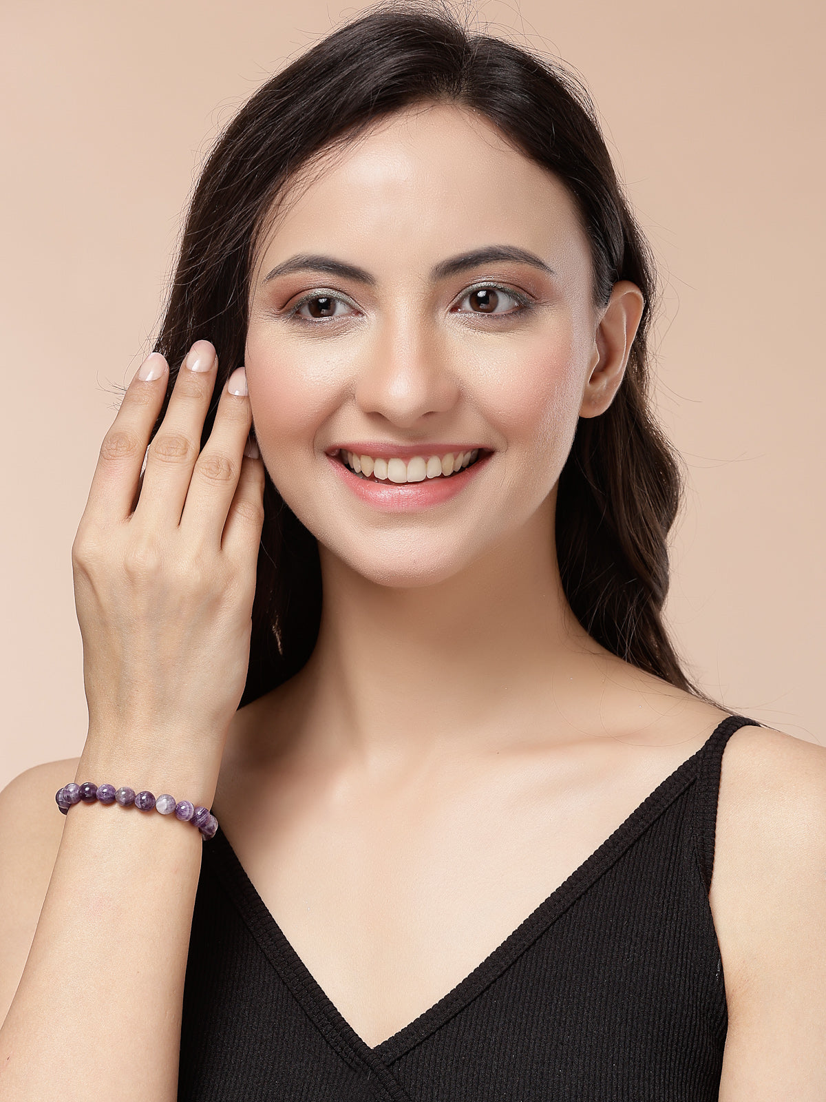 Scintillare By Sukkhi Natural Reiki Feng-Shui Healing Crystal Gem Stone Triple Protection Original Natural Stone Bracelet for Women Men & Unisex Adult|BC107119