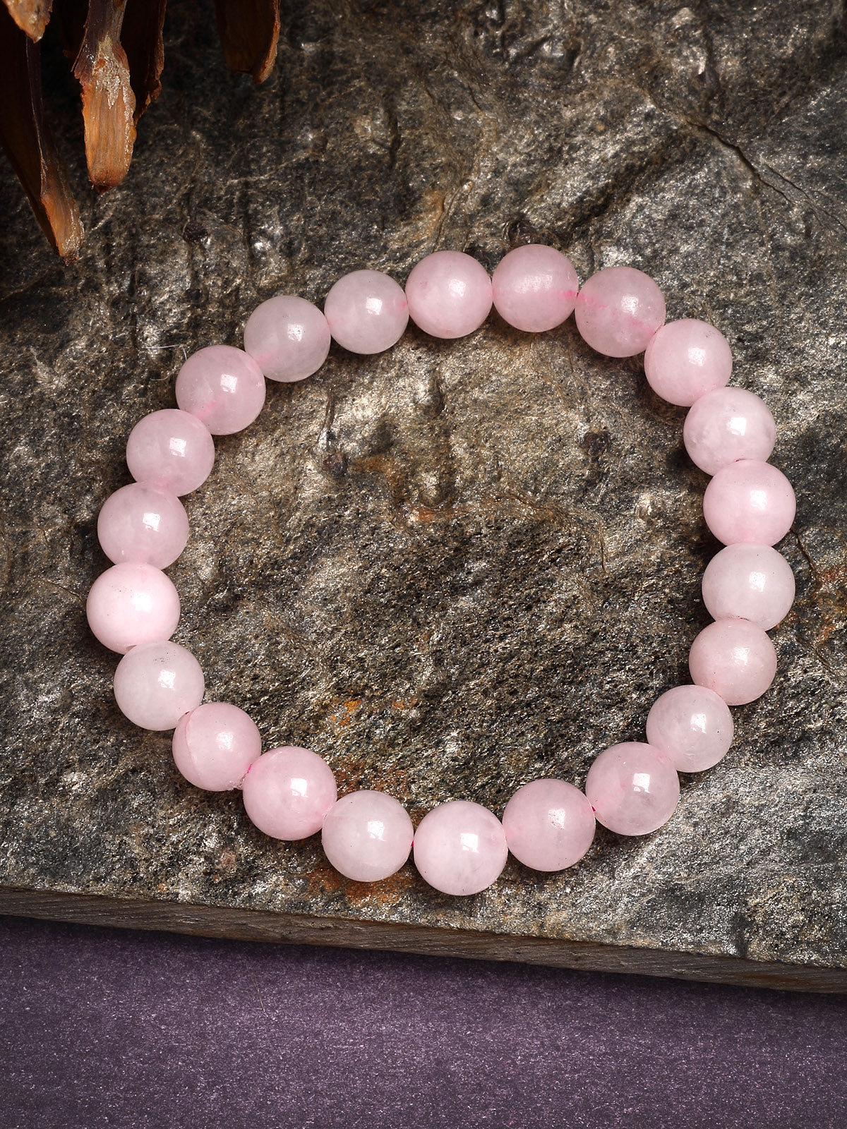Scintillare By Sukkhi Natural Reiki Feng-Shui Healing Crystal Gem Stone Triple Protection Original Natural Stone Rose Quartz Romance Bracelet for Women Girls & Unisex Adult|BC107120