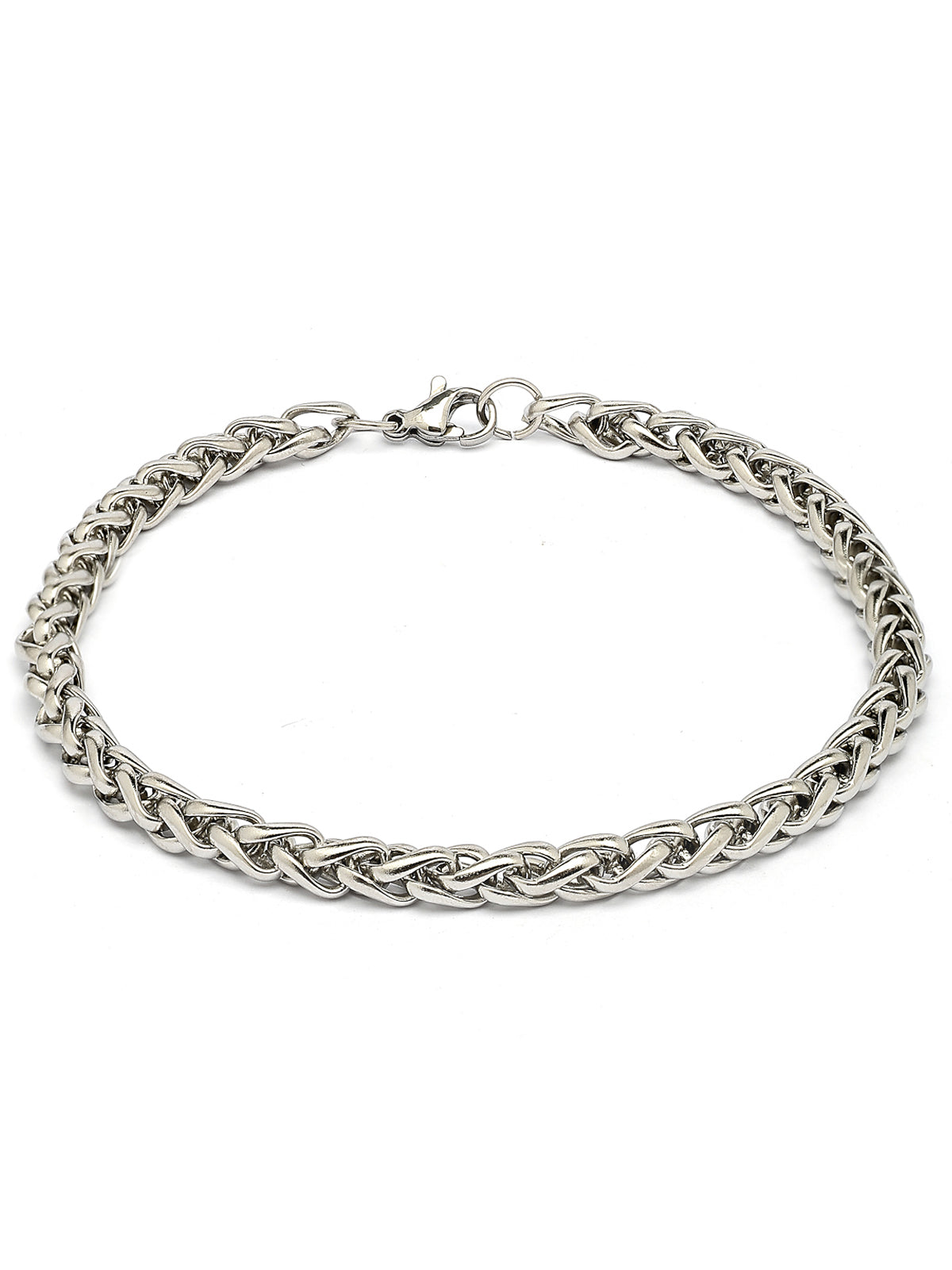 Scintillare By Sukkhi Charming Fashionable Stainless Steel with Spiga Type Rhodium Plated Bracelets Jewellery for Men & Boys|BC107129