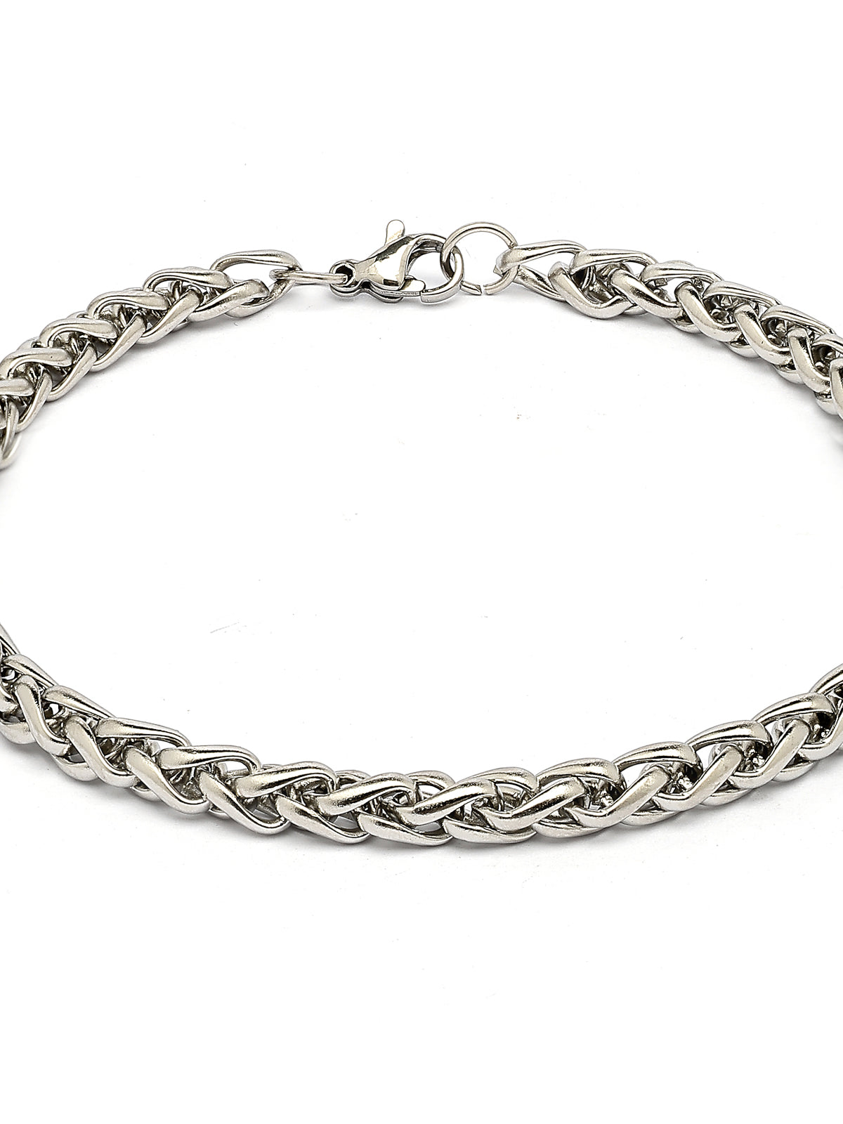 Scintillare By Sukkhi Charming Fashionable Stainless Steel with Spiga Type Rhodium Plated Bracelets Jewellery for Men & Boys|BC107129