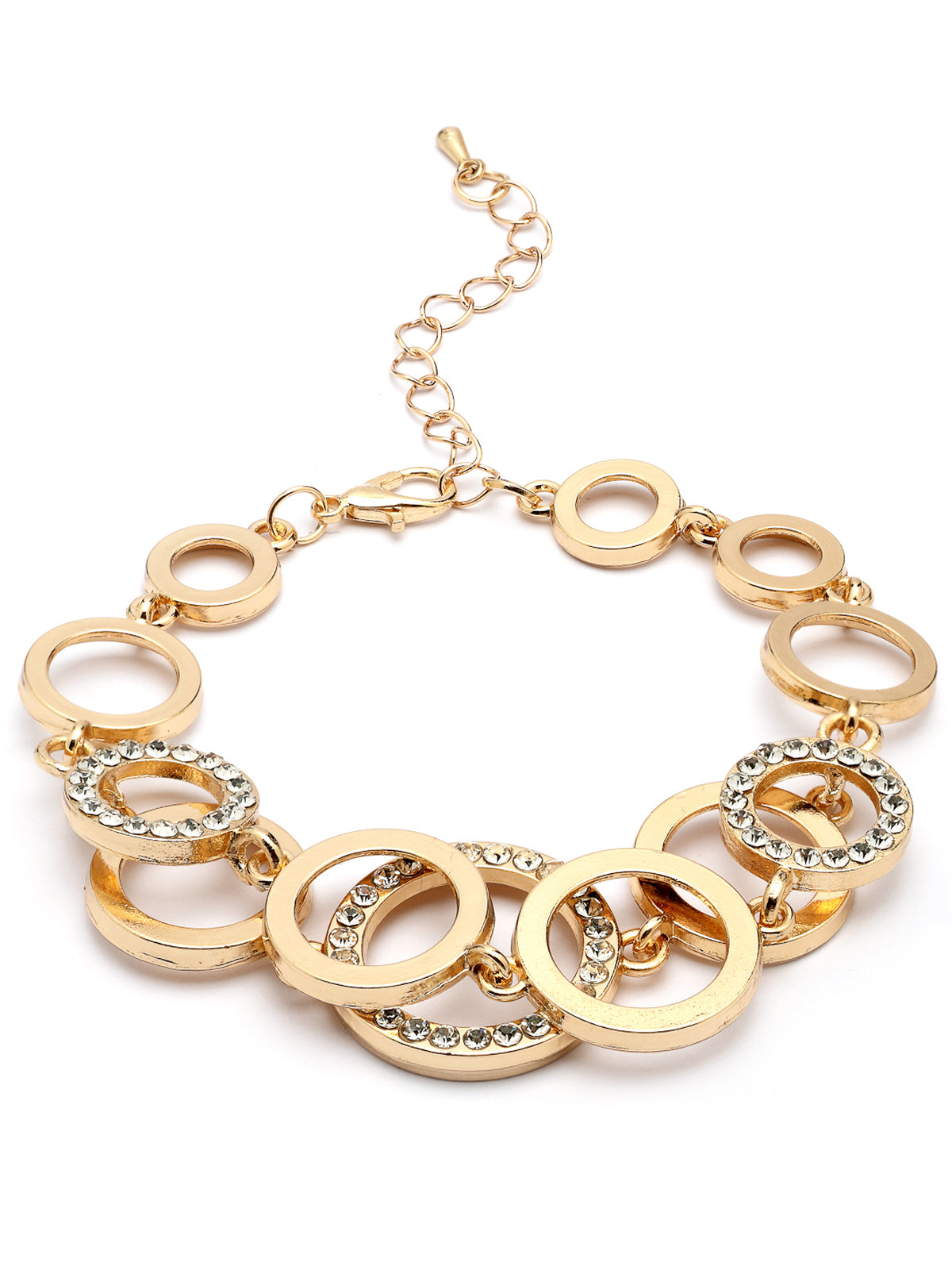 Scintillare By Sukkhi Eye-Catchy Stylish Gold Plated Crystal Stone Studded Round Shaped Bracelets Jewellery for Women & Girls|Gifts for Wife Girlfriend Mother Sister|BC107137