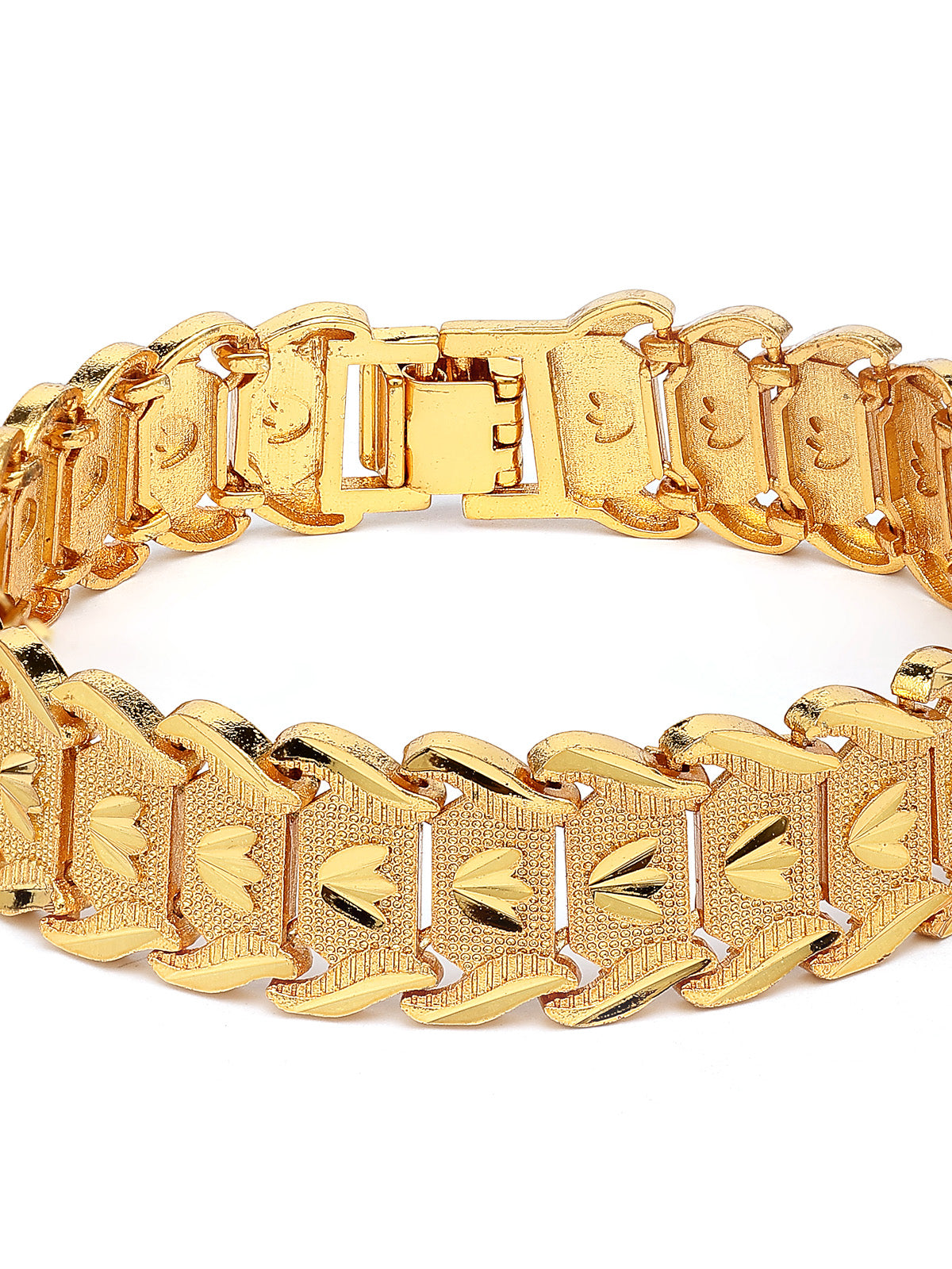 Scintillare By Sukkhi Impressive Copper Gold Plated Durable Stainless Steel Chain Bracelet Jewellery For Men & Boys|Fold Over Clasp type|Gift for Anniversary Birthday|BC107139