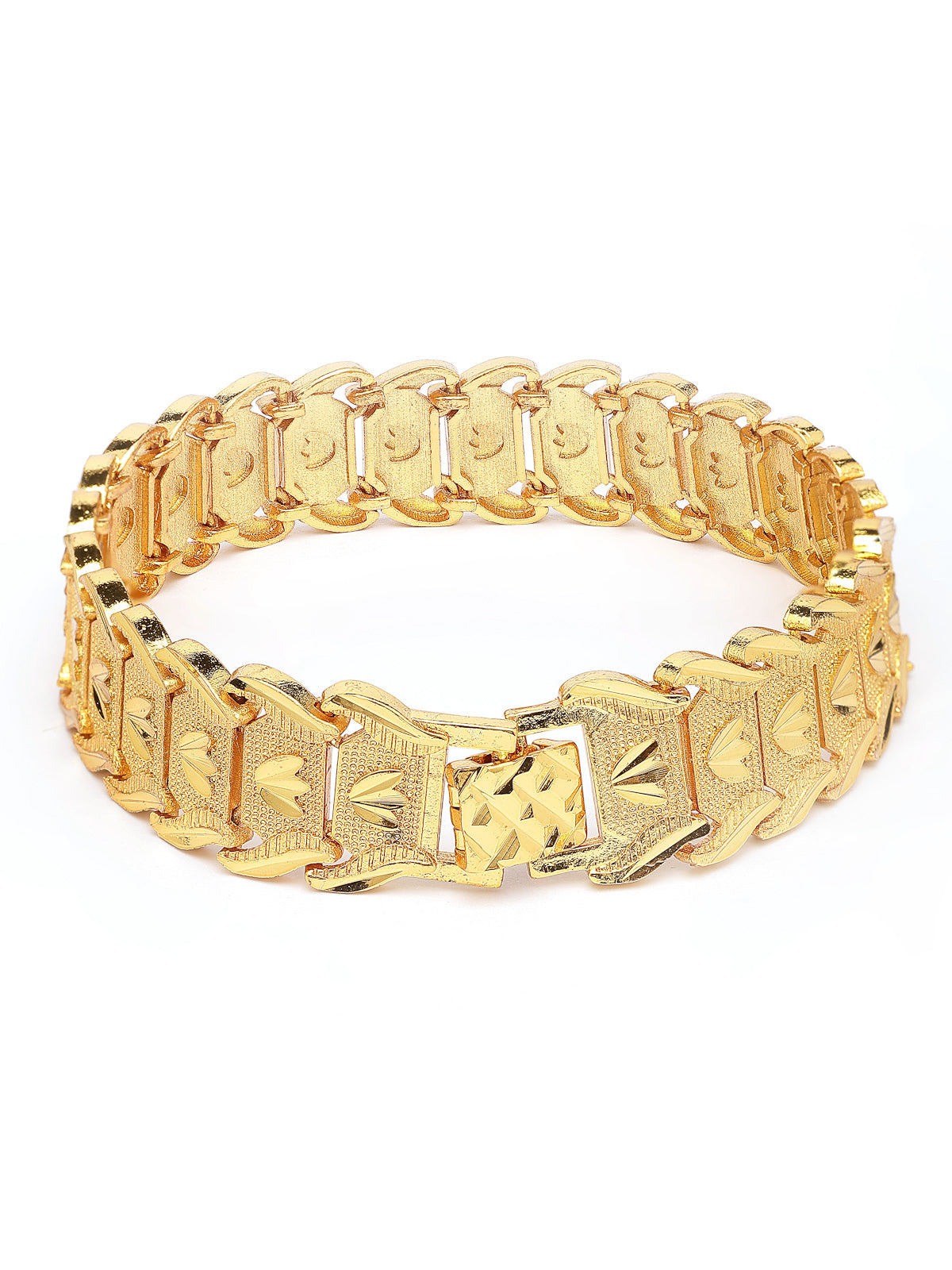 Scintillare By Sukkhi Impressive Copper Gold Plated Durable Stainless Steel Chain Bracelet Jewellery For Men & Boys|Fold Over Clasp type|Gift for Anniversary Birthday|BC107139