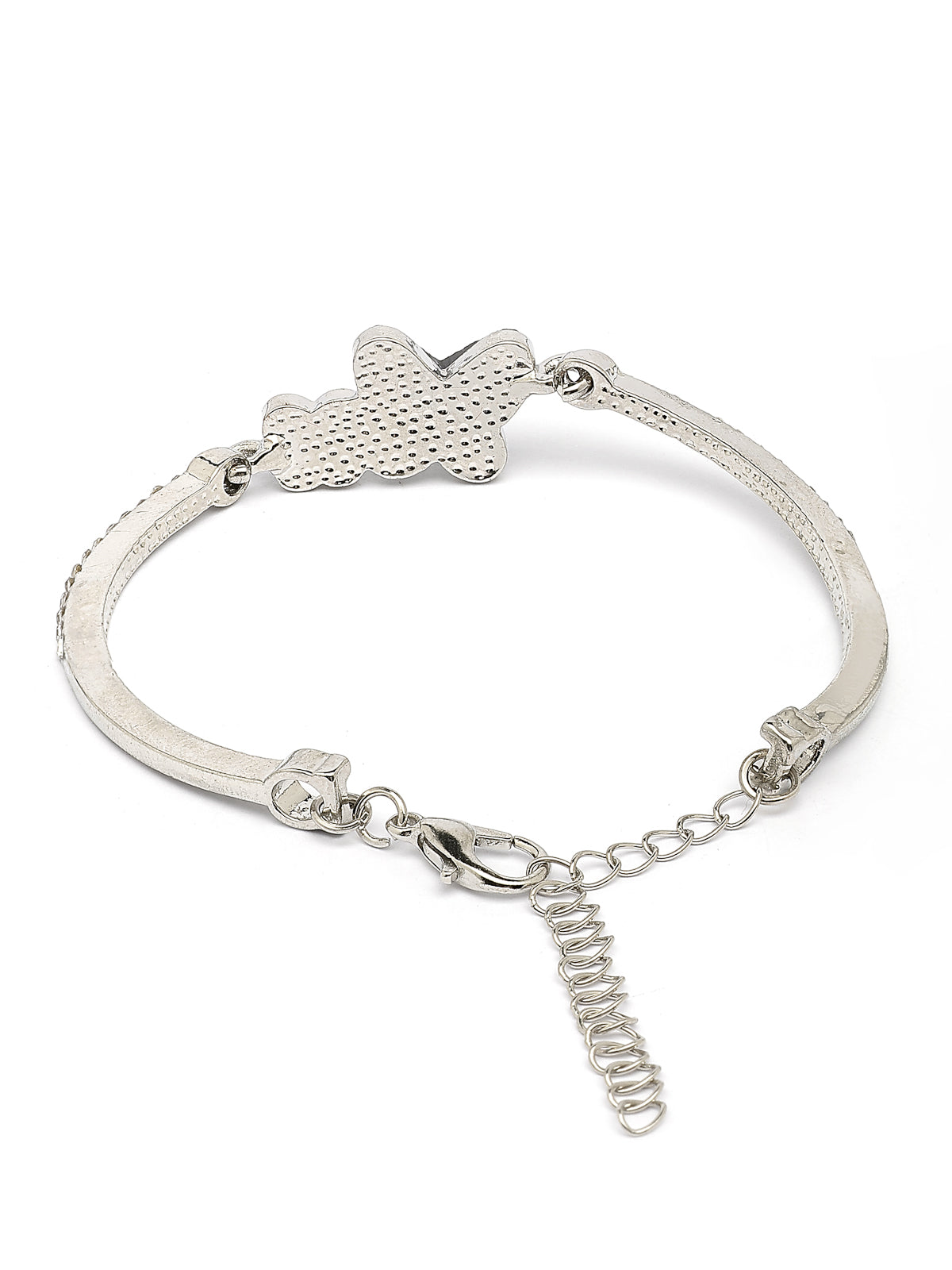 Scintillare By Sukkhi Iconic Latest Stylish Blue Cubic Zirconia Diamond Studded Rhodium Plated & Lobster Claw Bracelet Jewellery For Women & Girls|BC107140