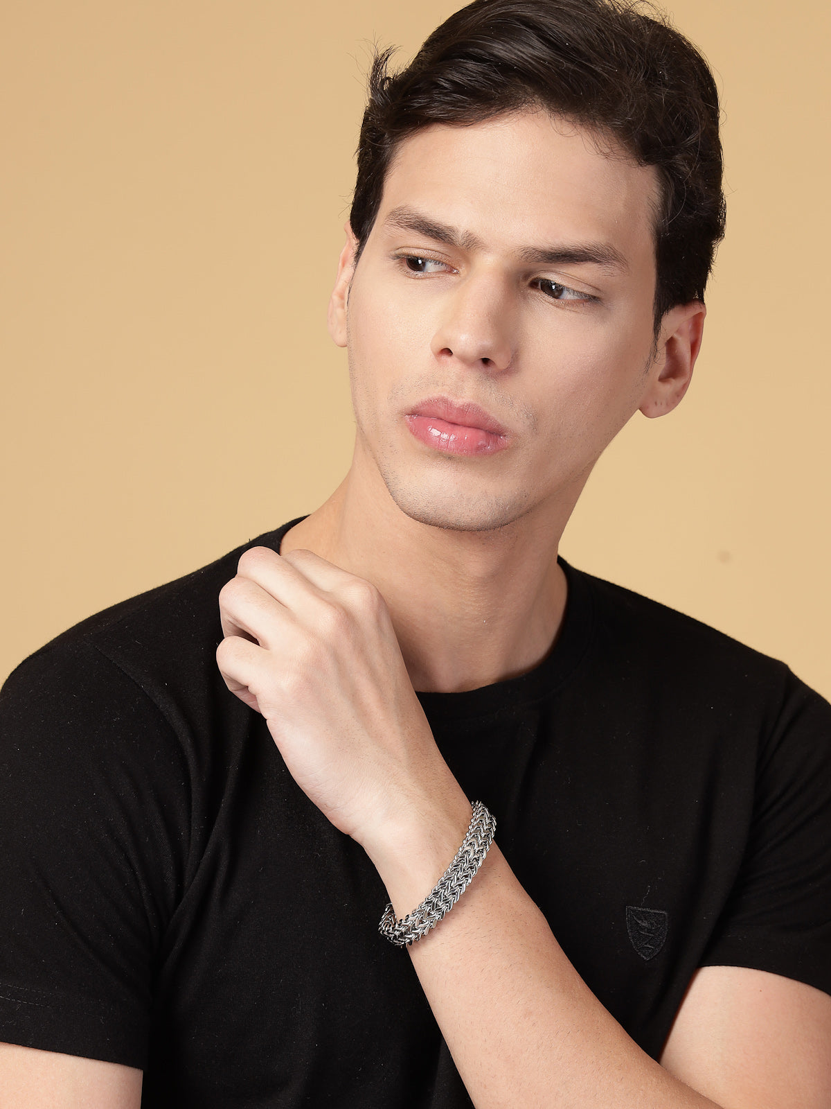 Scintillare By Sukkhi All Season Stylish Stainless Steel Rhodium Plated With Link Chain Bracelet Jewellery Men & Boys|Hand Accessories Gift for Men & Boys Anniversary Gift for Husband|BC107147