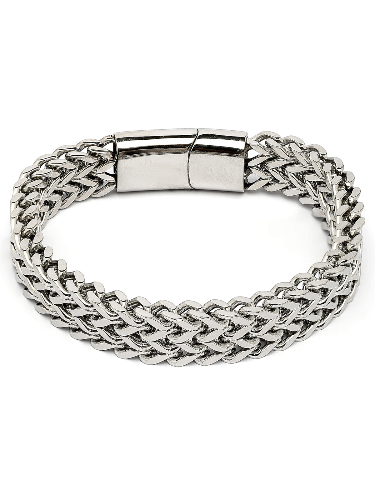 Scintillare By Sukkhi All Season Stylish Stainless Steel Rhodium Plated With Link Chain Bracelet Jewellery Men & Boys|Hand Accessories Gift for Men & Boys Anniversary Gift for Husband|BC107147