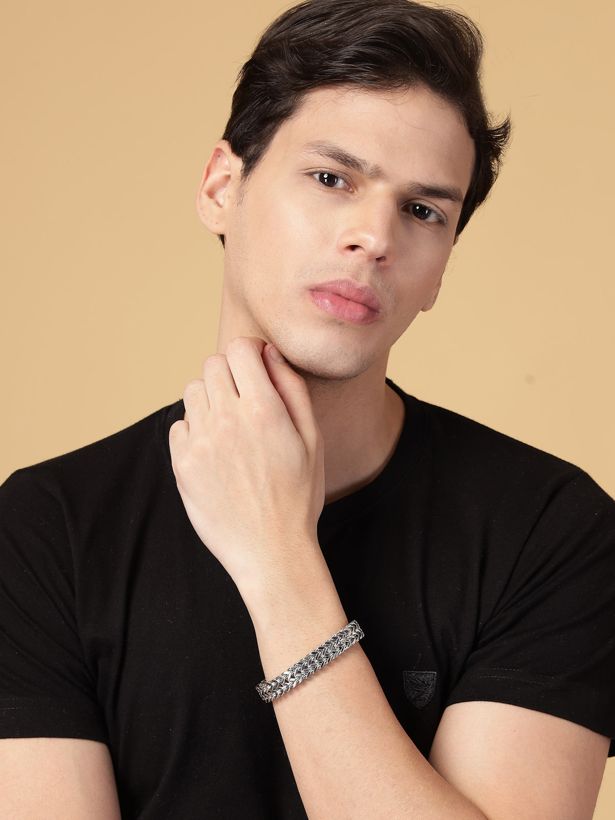 Scintillare By Sukkhi All Season Stylish Stainless Steel Rhodium Plated With Link Chain Bracelet Jewellery Men & Boys|Hand Accessories Gift for Men & Boys Anniversary Gift for Husband|BC107147