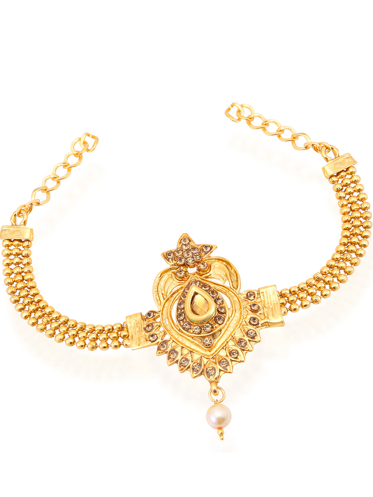 Sukkhi Astonish Pearl Gold Plated LCT Stone Bajuband For Women BJ71706GLDPH400