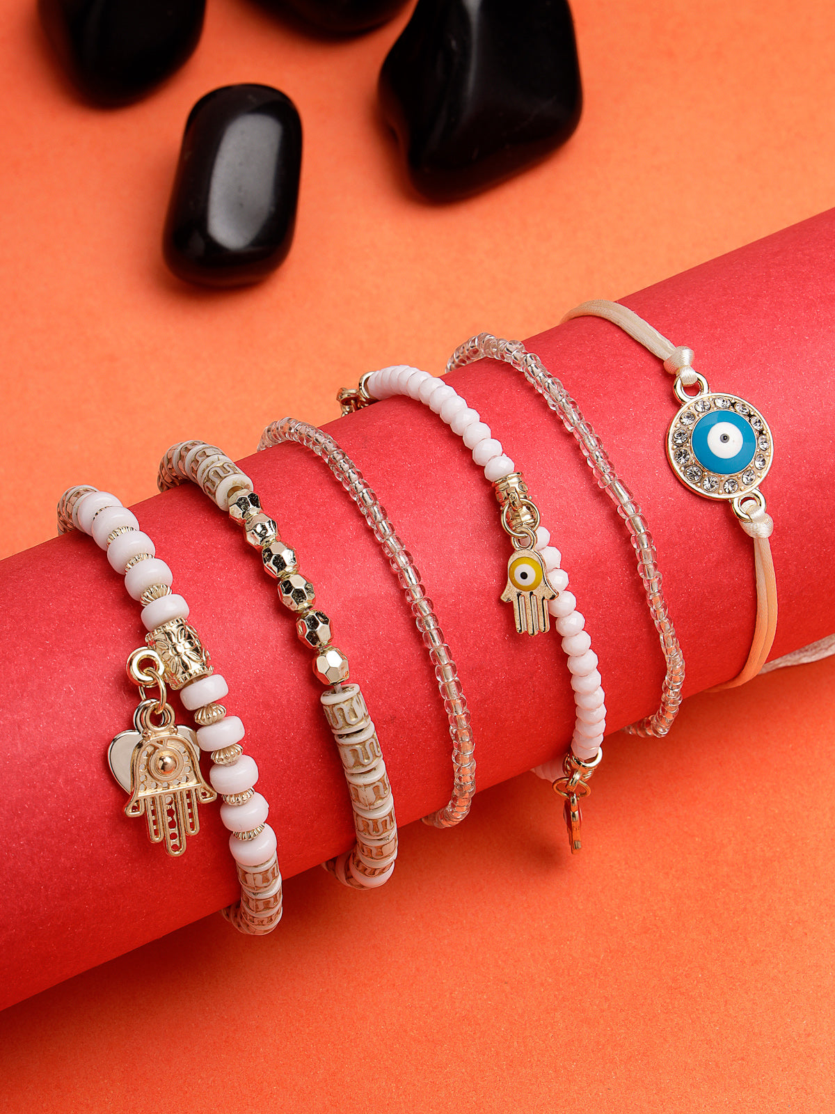 Scintillare by Sukkhi Charming Latest Stackable Design Rhodium Plated Love Inspired Adjustable Combo Bangle Bracelet for Women & Girls ( Set of 6)|Birthday Gift for Women|CBBC106528