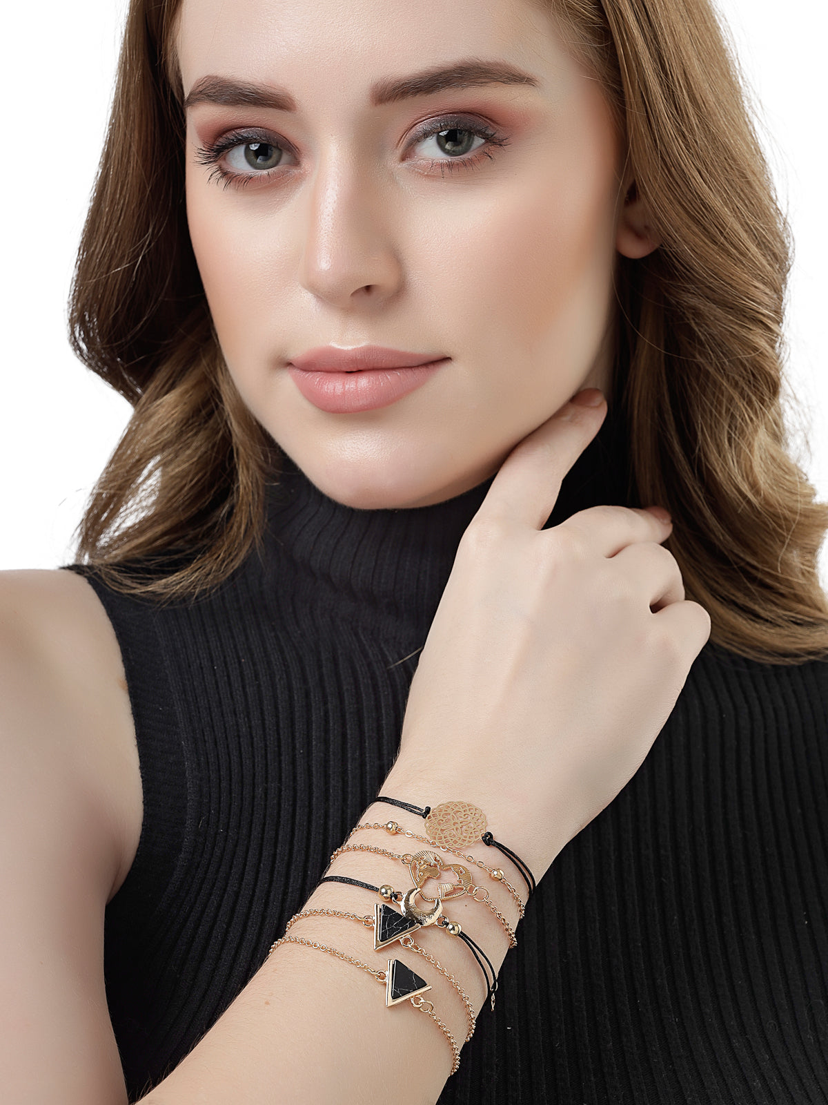 Scintillare by Sukkhi Attractive Stackable Light Weight Multi Design With Gold Plated Adjustable Geometry Shaped Combo Bangle Bracelet for Women & Girls |Set of 6| Birthday Gift for Women|CBBC106637