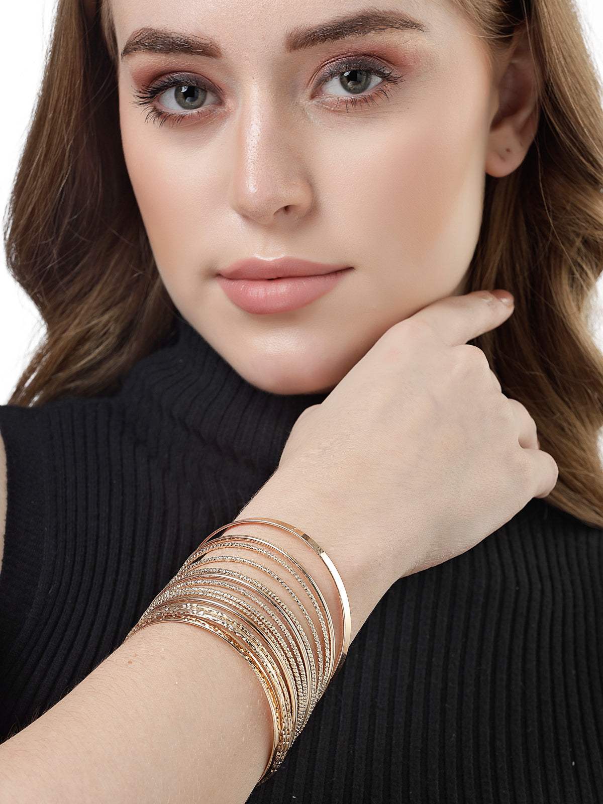 Scintillare by Sukkhi Latest Beautiful Design Gold Plated Set of 14 Bangle Style Bangle Bracelet for Women & Girls|Birthday Gift for Women|CBBC106639