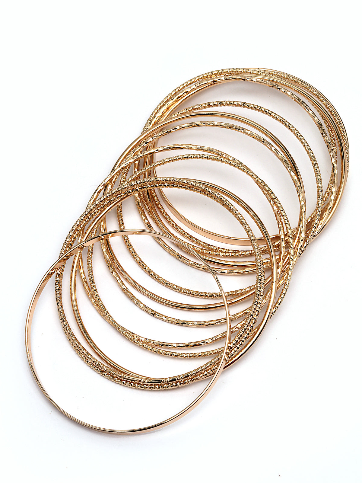 Scintillare by Sukkhi Pretty Fashionable Latest Design Gold Plated Heart Shaped Stackable with Adjustable Combo Bangle Bracelet for Women & Girls (Set of 5)|Birthday Gift for Women|CBBC106645