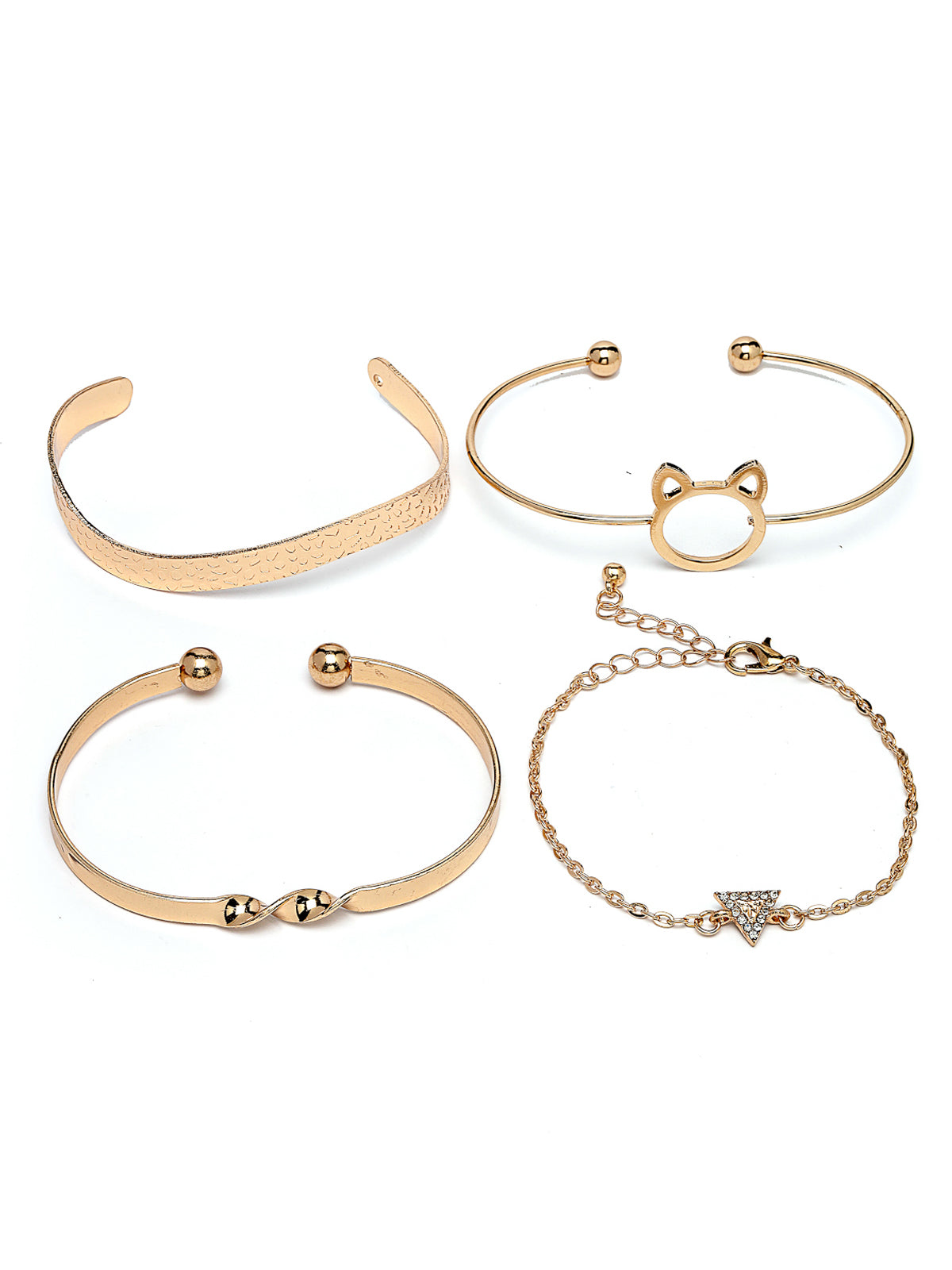 Scintillare by Sukkhi Exclusive Latest Stackable Design Gold Plated Adjustable Link Combo Bangle Bracelet for Women & Girls (Set of 4)|Birthday Gift for Women|CBBC106646