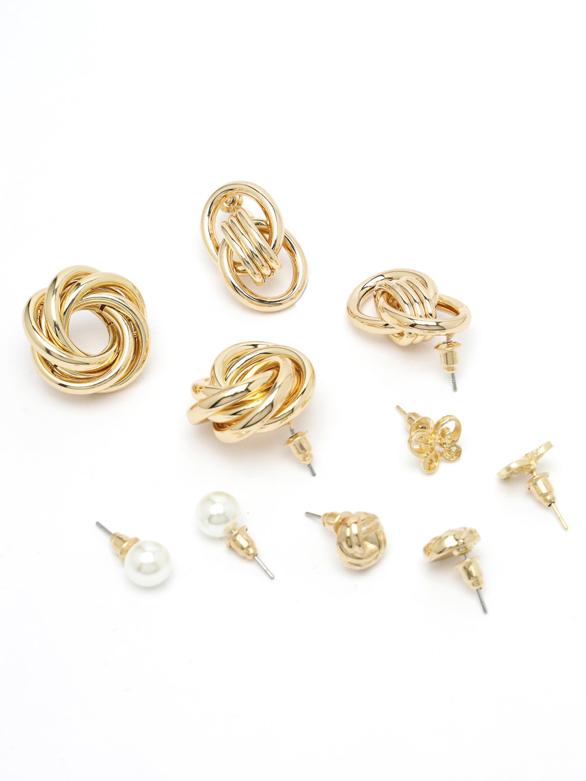 Scintillare by Sukkhi Modern Gold Plated Studs Hoop Dangler Heart & Tassel Combo Earring for Women & Girls Stylish Fashion|6 Pair of Combo Set| Golden Western Earrings|CBE106564