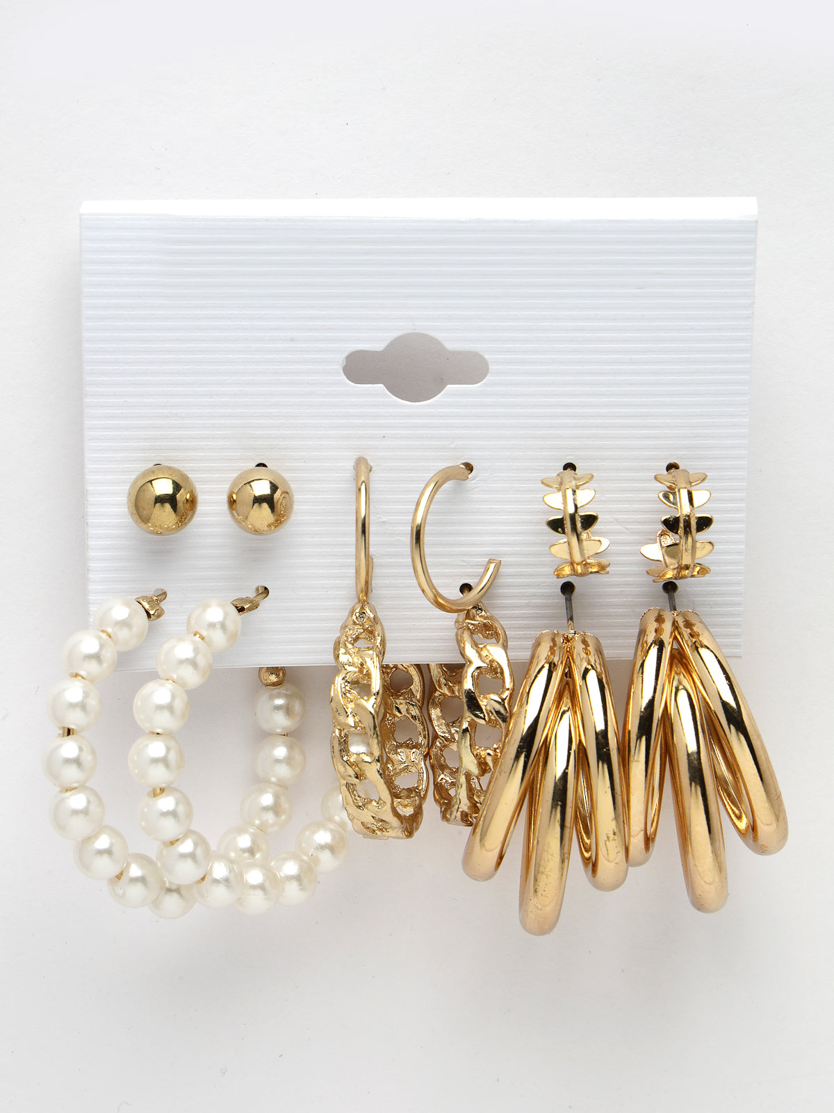 Scintillare by Sukkhi Modern Gold Plated Studs Hoop Dangler Heart & Tassel Combo Earring for Women & Girls Stylish Fashion|6 Pair of Combo Set| Golden Western Earrings|CBE106564