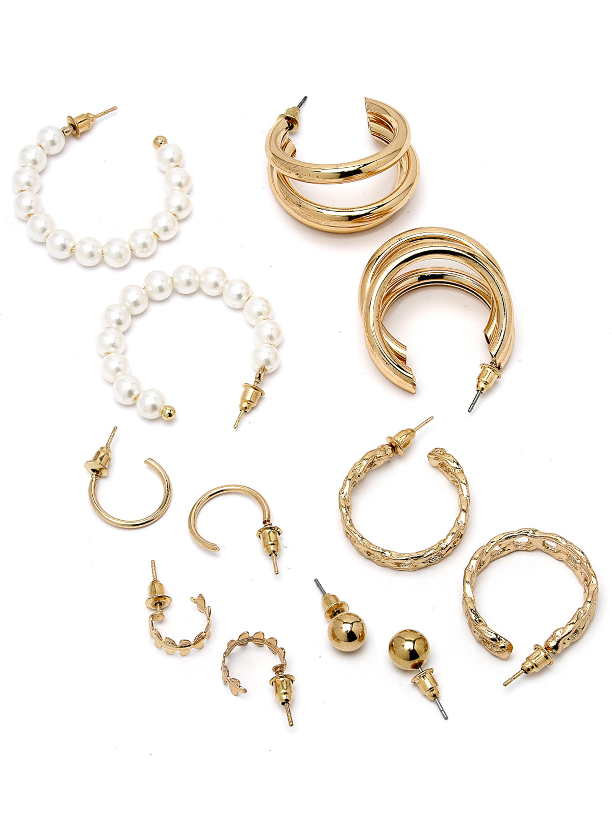 Scintillare by Sukkhi Pretty Stylish Gold Plated Crystals Stones Multicolor Geometric Studs Combo Earring for Women & Girls | Stylish Fashion|12 Pair of Combo Set|CBE106565