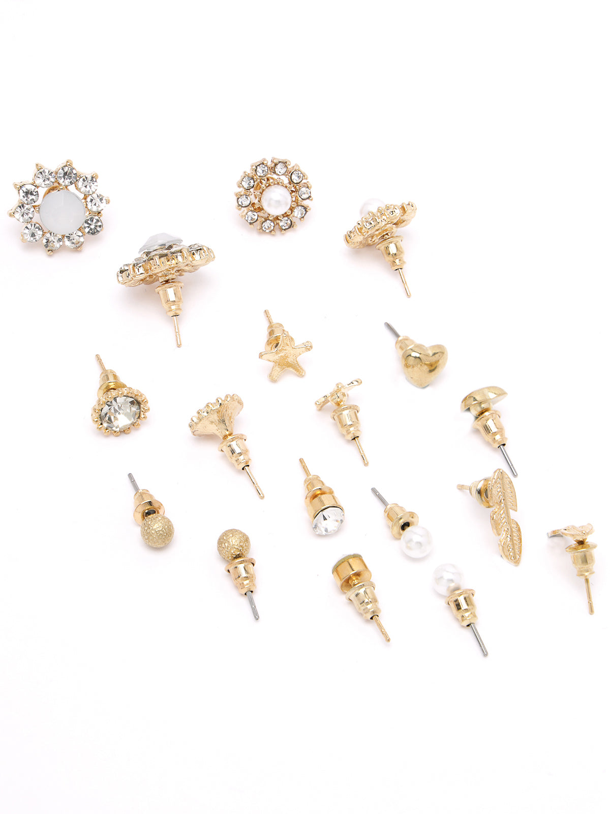 Scintillare by Sukkhi Eye-Catchy Latest Stylish Gold Plated Pearl Feather Butterfly Infinity & Round Shared Pendant Necklace Set for Women|5 Necklace|CBN107579