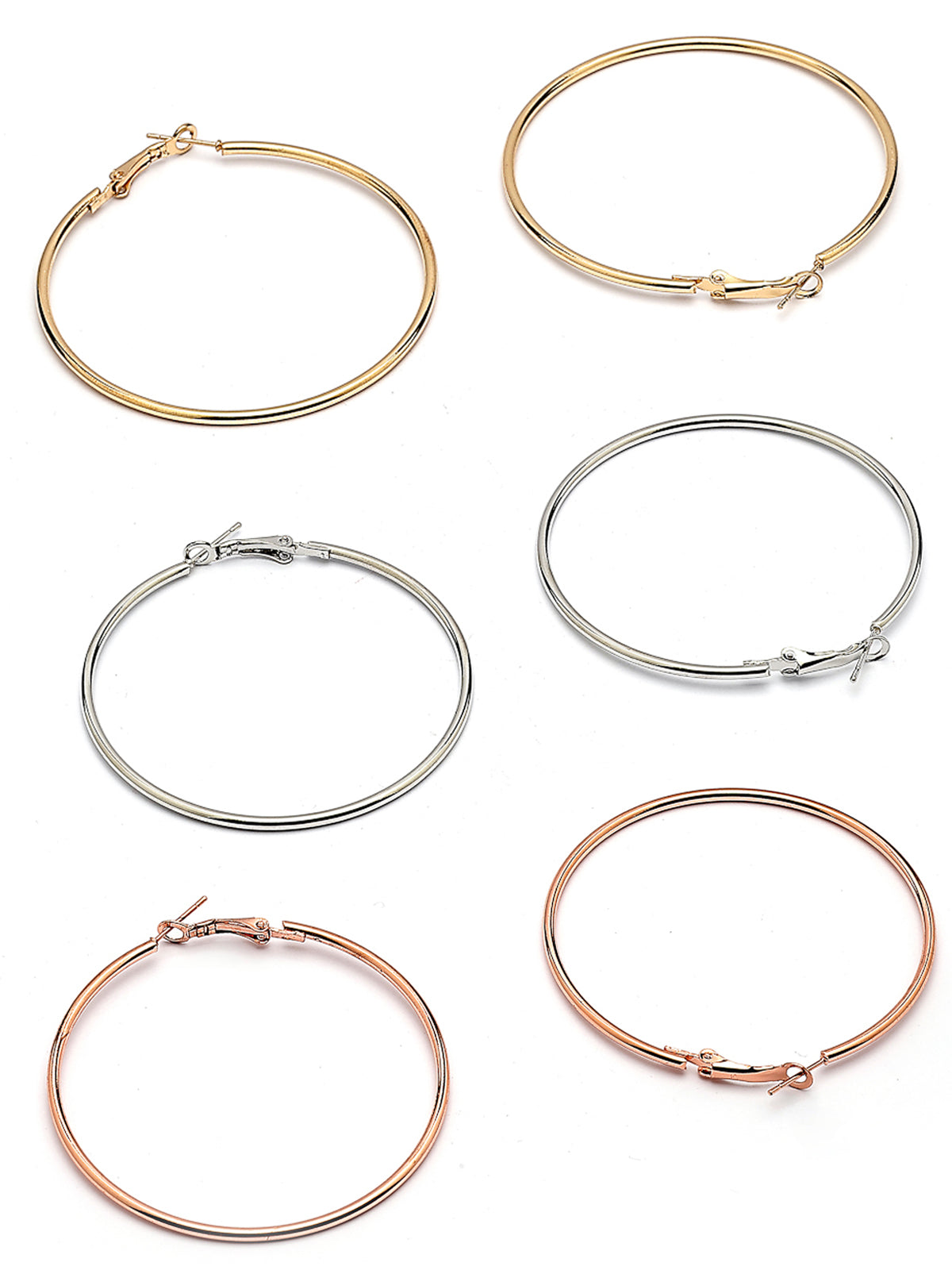 Scintillare By Sukkhi Fashion-Forward Geometric Circle Shaped Hoop Combo Earrings for Women & Girls|Pair of 3|CBE107172