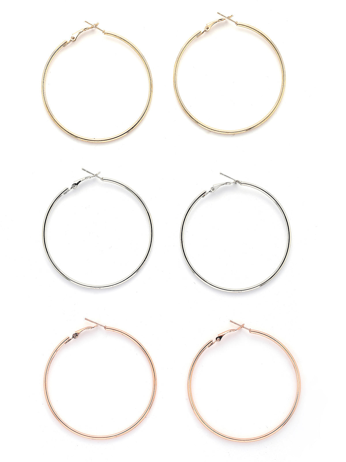 Scintillare By Sukkhi Fashion-Forward Geometric Circle Shaped Hoop Combo Earrings for Women & Girls|Pair of 3|CBE107172