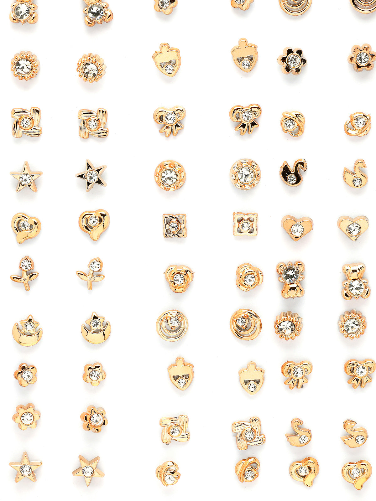 Scintillare By Sukkhi Unique Latest Fashionable Gold Plated Multi Style Shaped Gold & Silver Plated Combo Earrings for Women & Girls|Pair of 36|CBE107176