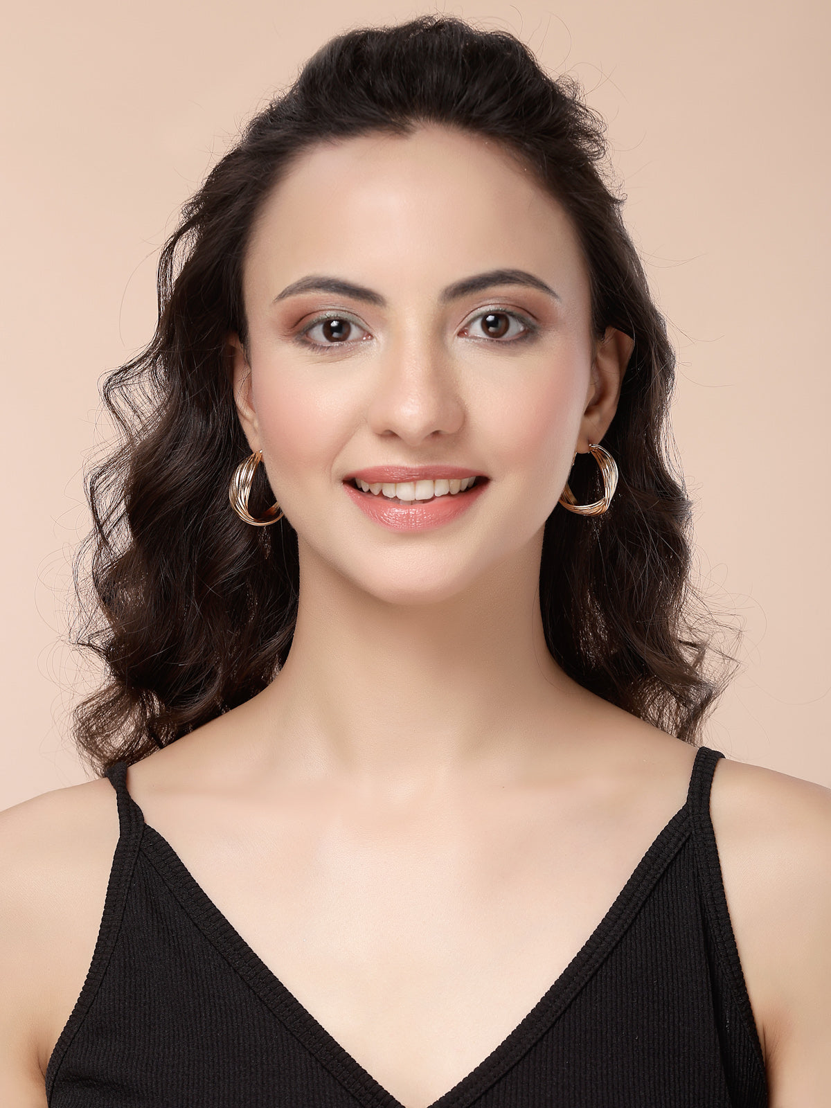 Scintillare By Sukkhi Decent Latest Stylish Fashionable Geometric Shaped Unique Studs Hoop Pearls Studded Gold Plated Combo Earrings For Women & Girls|Pair of 11|CBE107193