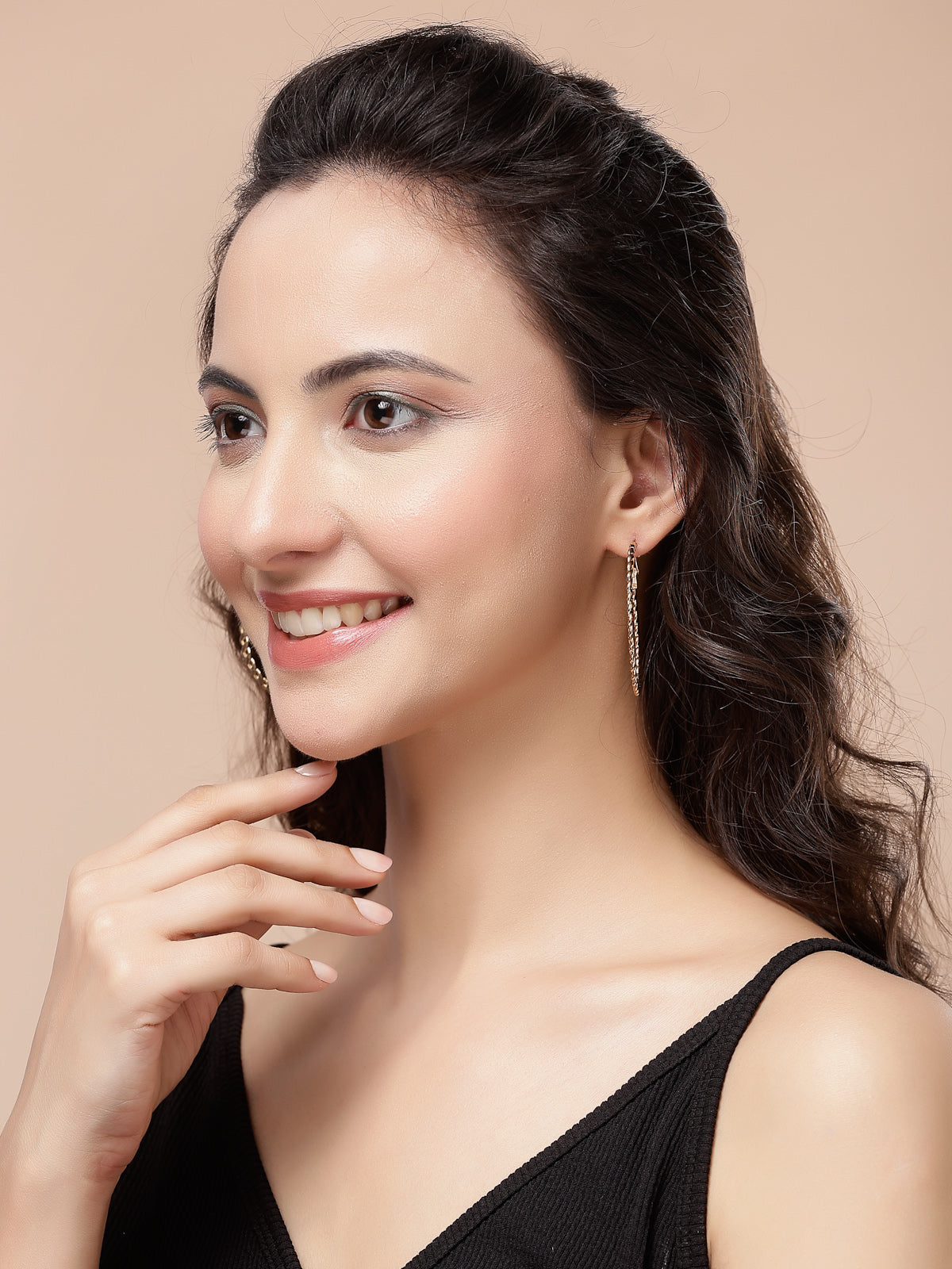 Scintillare By Sukkhi Desirable Latest Stylish Gold Plated Multi Shaped Diamond & Pearls Studded Studs Hoop Combo Earrings for Women & Girls|Pair of 9|CBE107196