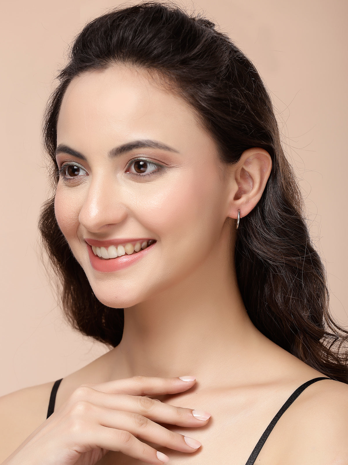 Scintillare By Sukkhi Attractive Stainless Sheel Rhodium Plated Silver Black Studs & Hoop Combo Earrings for Men & Boys|for Unisex|Pair of 6|CBE107198