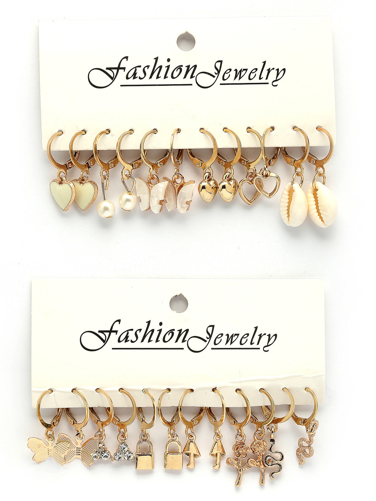 Scintillare By Sukkhi Vintage Fashionable Latest Stylish Gold Plated Multi Shaped Hoop & Drop Style Combo Earrings for Women & Girls|Pair of 12|CBE107207