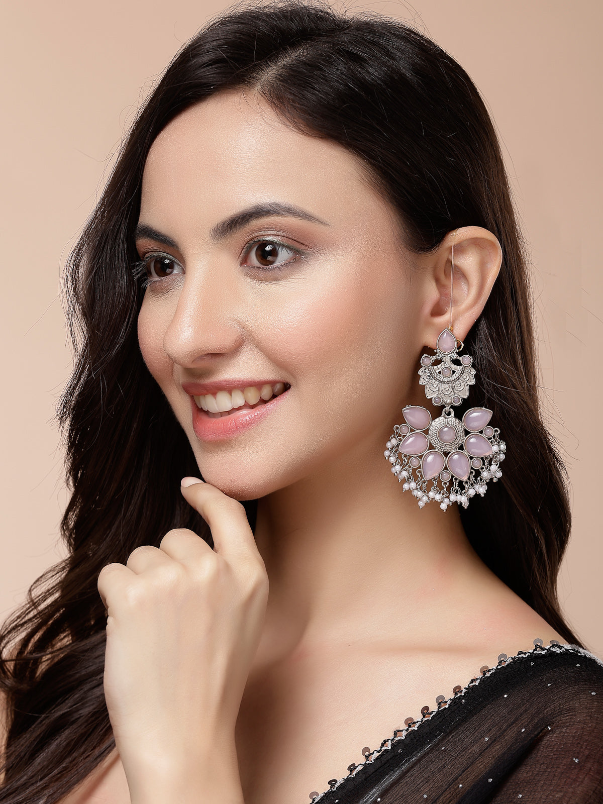 Scintillare By Sukkhi Gold Plated Invisible Transparent Flexible Stretchable Elastic Ear Kaan Chain|Champaswaralu Adjustable Support Ear Chains for Heavy Earring for Women & Girls|Pair of 3|CBECN107208