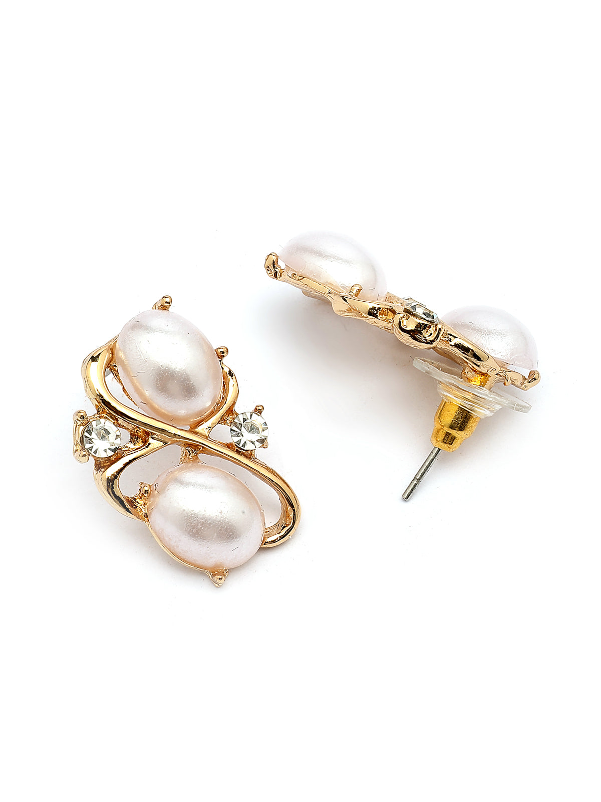 Sukkhi Eye-Catchy Stylish Design Gold Plated Faux Pearls Studded White Choker Necklace with Studs Earring & Bracelet Combo Jewellery Set For Women & Girls|CBMIX107315