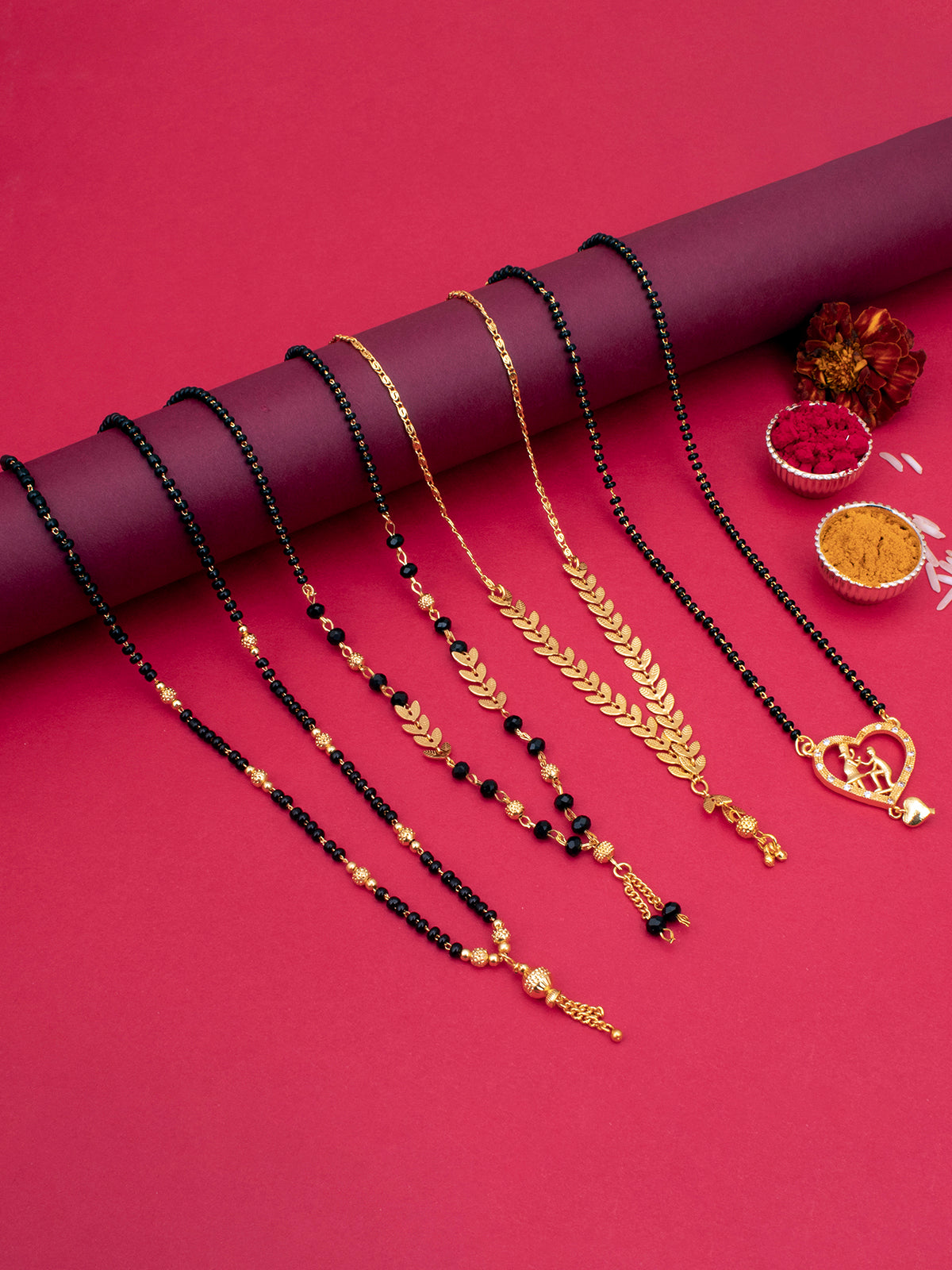 Sukkhi Attractive Gold Plated Mangalsutra Pendant Combo for Women CBMP100881