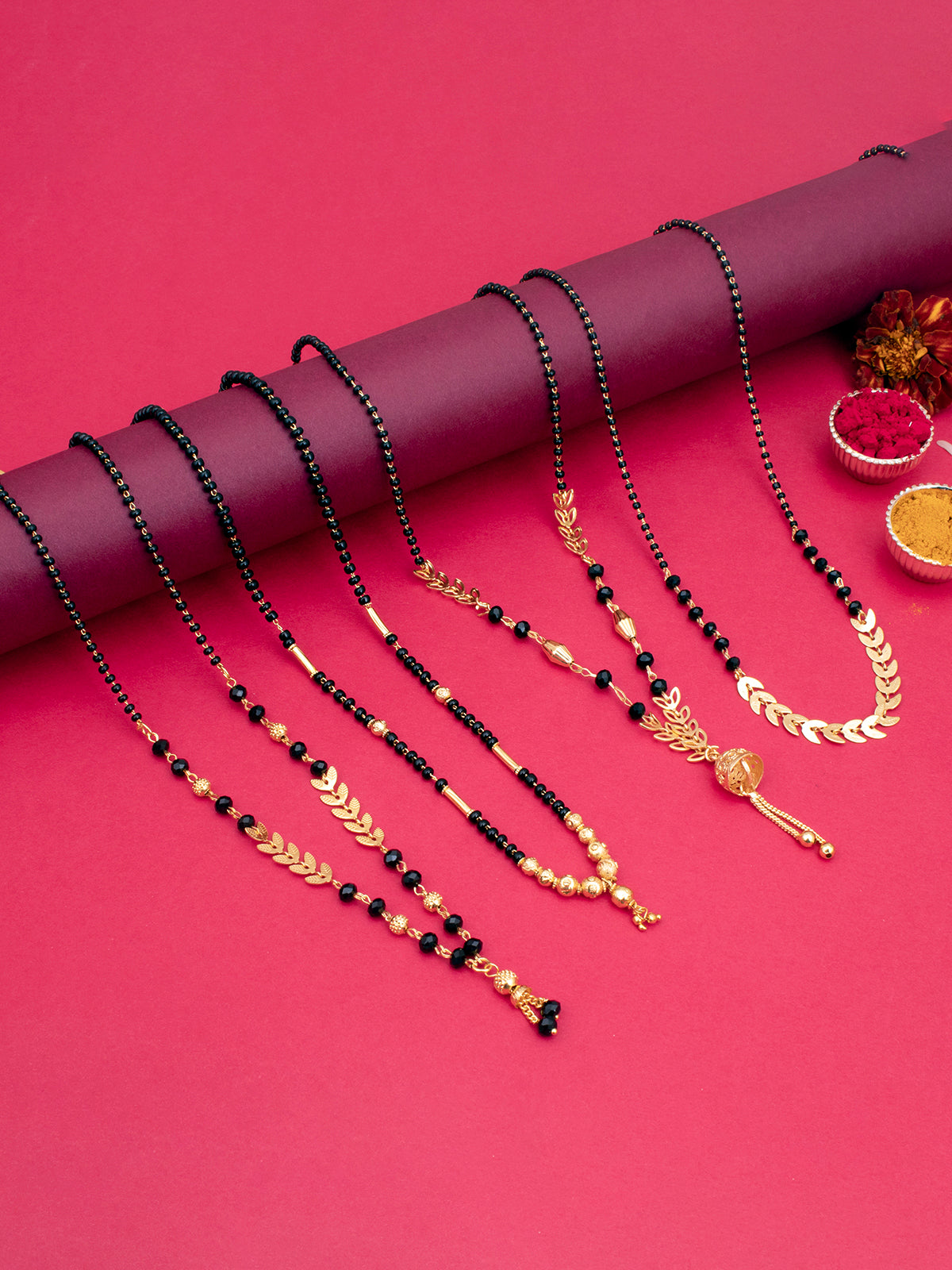 Sukkhi Pleasing Gold Plated Mangalsutra Pendant Combo for Women CBMP100883