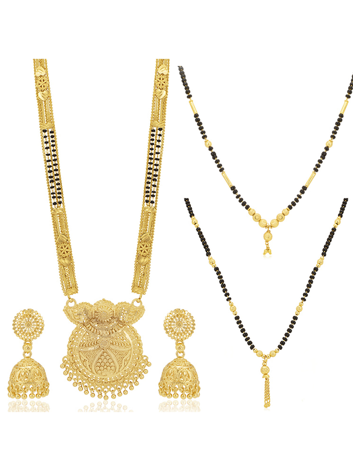 Sukkhi Spectacular Gold Plated Combo Mangalsutra Set for Women CBMS100890