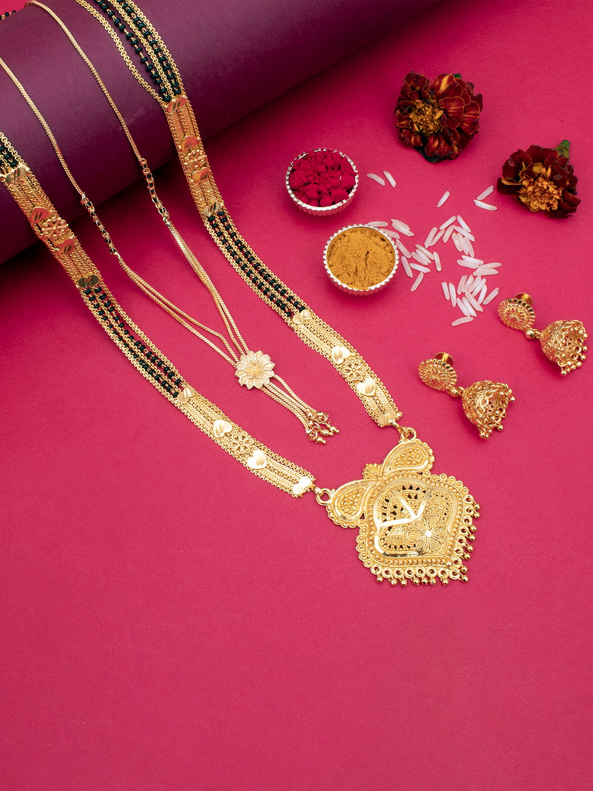Sukkhi Exquisite Gold Plated Combo Mangalsutra Set for Women CBMS100895