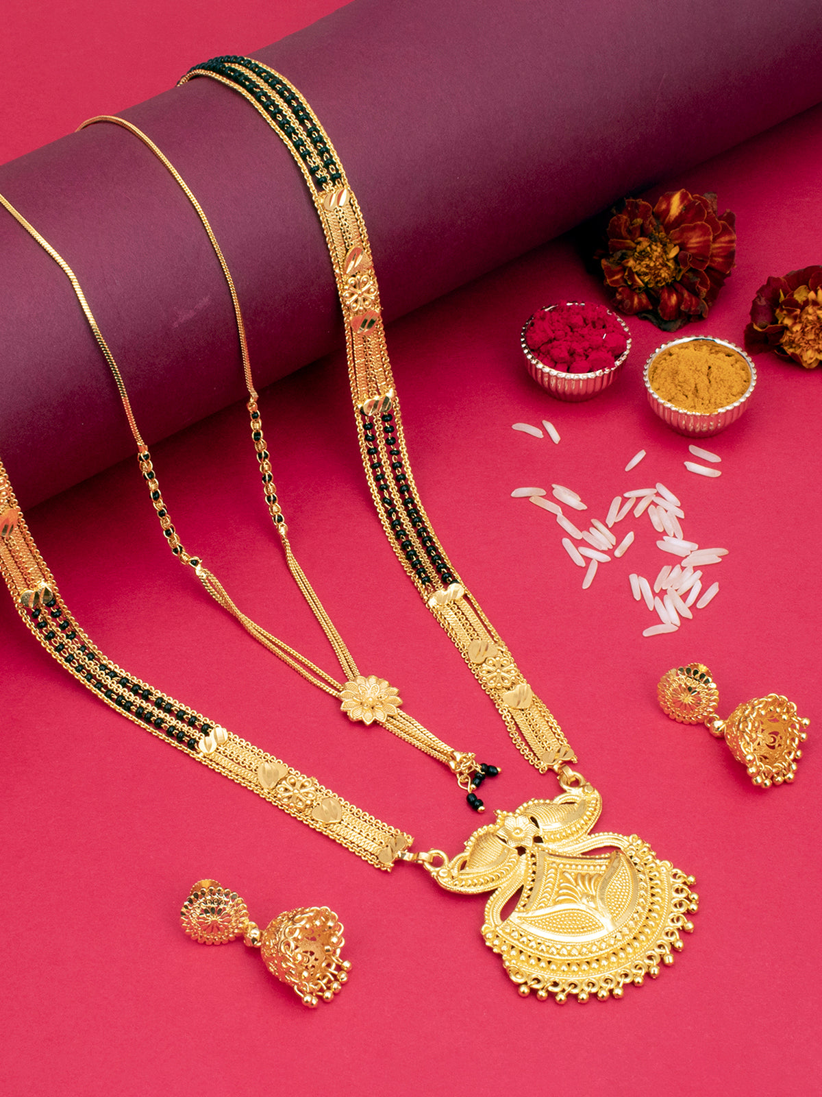 Sukkhi Incrediable Gold Plated Combo Mangalsutra Set for Women CBMS100896