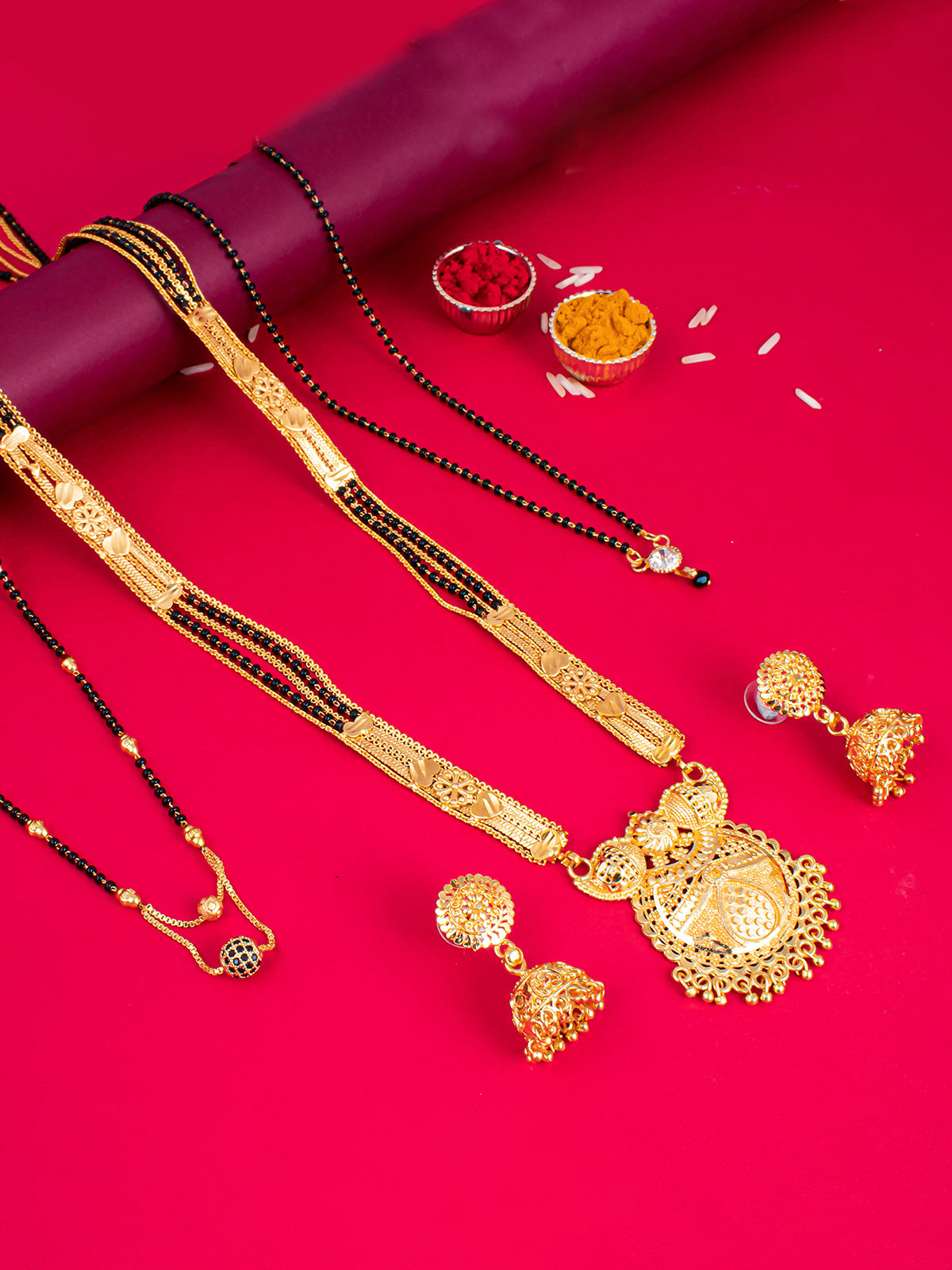 Sukkhi Exclusive Gold Plated Combo Mangalsutra Set for Women CBMS101059