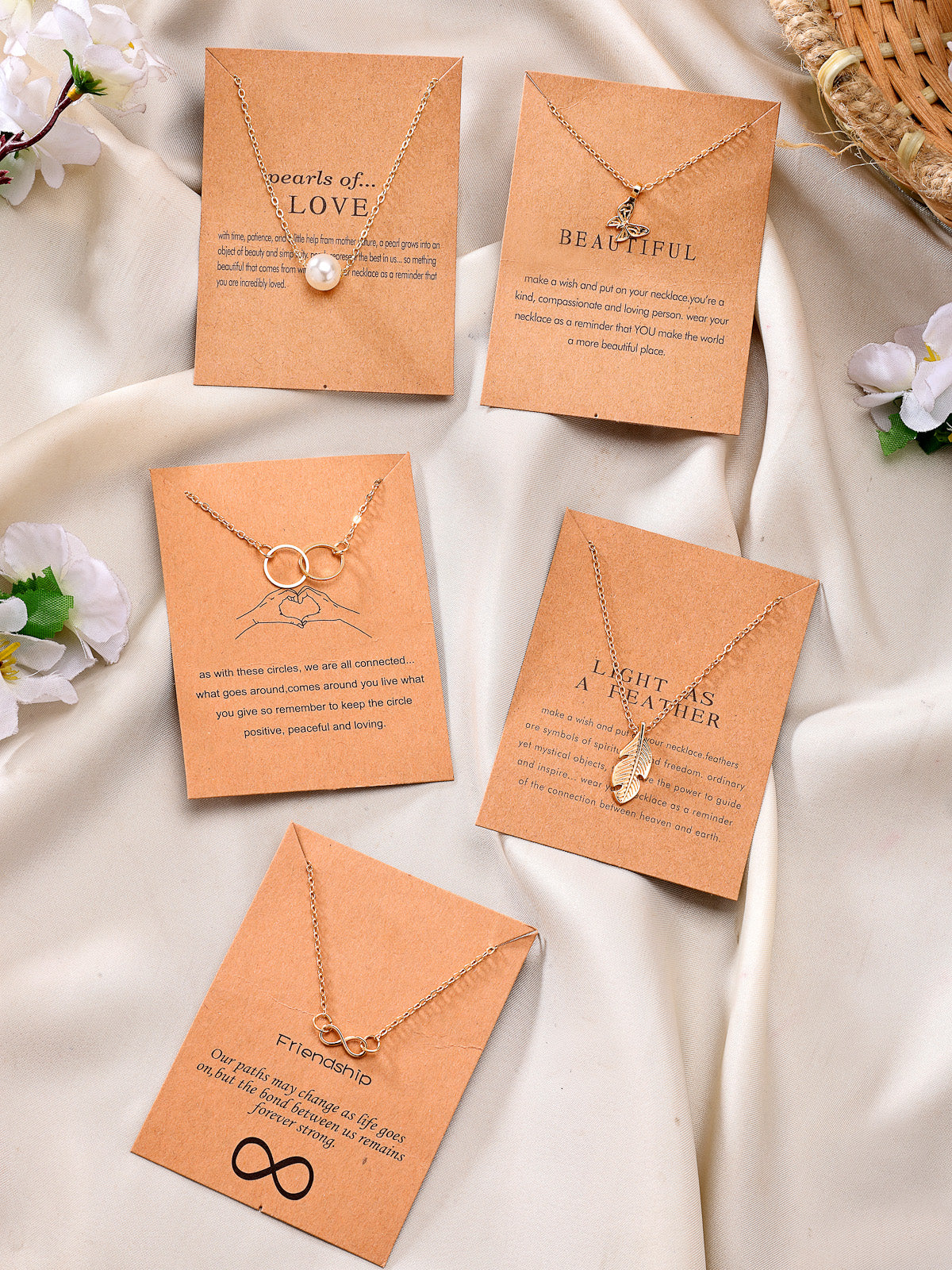 Scintillare by Sukkhi Eye-Catchy Latest Stylish Gold Plated Pearl Feather Butterfly Infinity & Round Shared Pendant Necklace Set for Women|5 Necklace|CBN107579