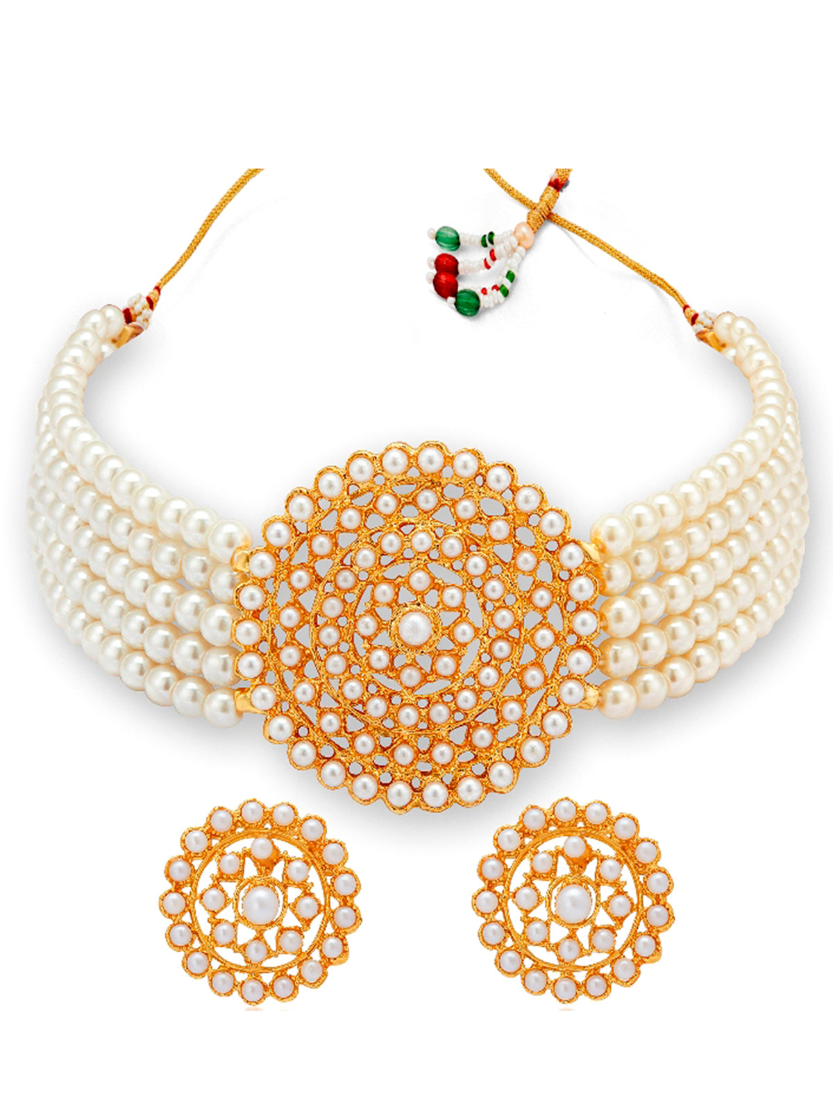 Sukkhi Elegant Gold Plated Combo Choker Necklace Set for Women CBNS104236