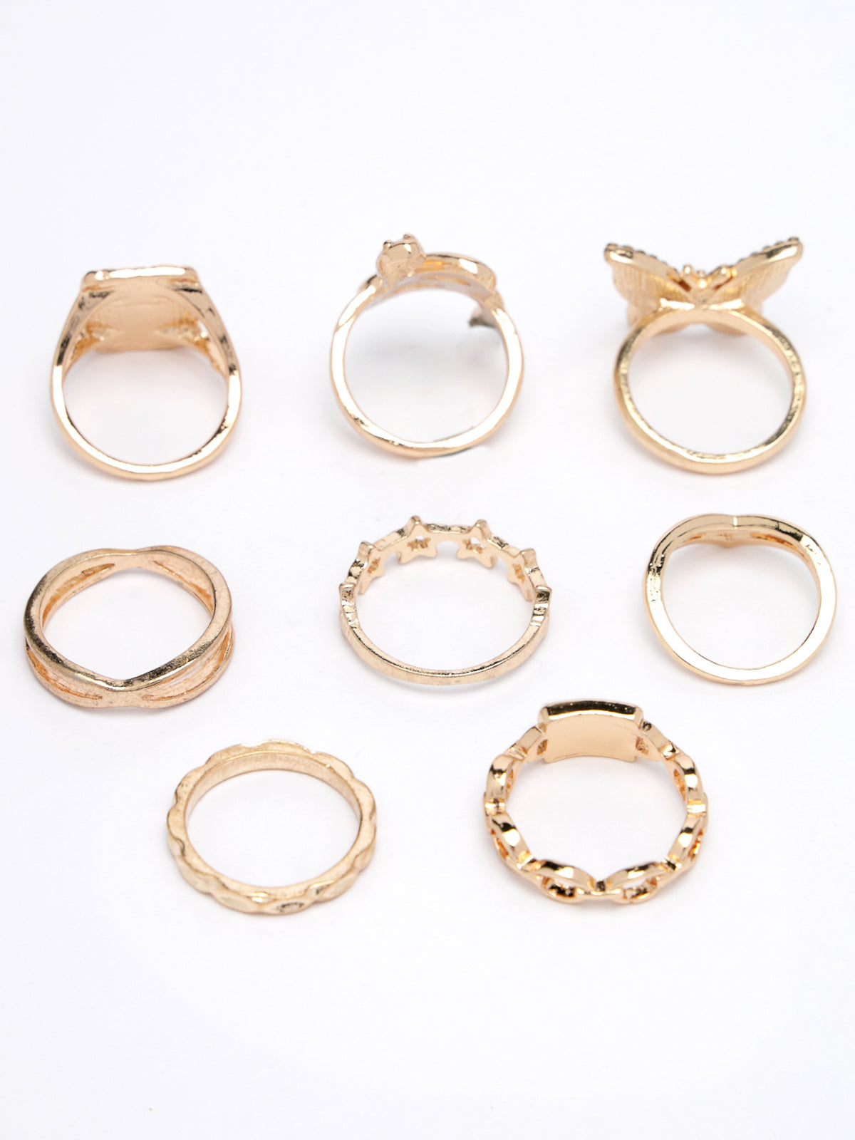 Scintillare by Sukkhi Latest Fashion Non Precious Base Metal Silver Oxidised Rhodium Plated Boho Midi Finger Ring for Women & Girls | Combo Set of 11 | Boho Midi Stackable Rings|CBR106773