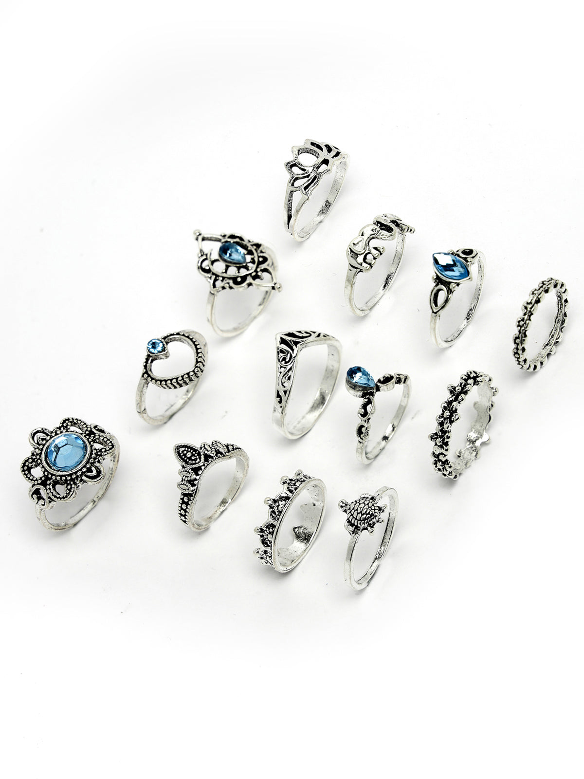 Scintillare by Sukkhi Latest Stylish Gold Plated Midi Finger Rings Combo Set of 7 for Women & Girls | Boho Midi Stackable Knuckle Rings|CBR106819