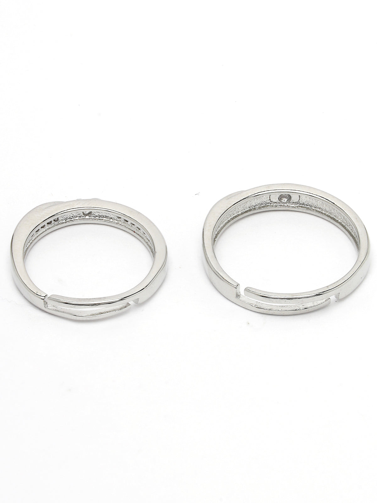 Scintillare by Sukkhi Charming Rhodium Plated Silver American diamond solitaire Couple Promise Stylish Finger Ring for Men & Women |Rings for Girls|Valentines Day Gifts Collection|CR106606-CR106606