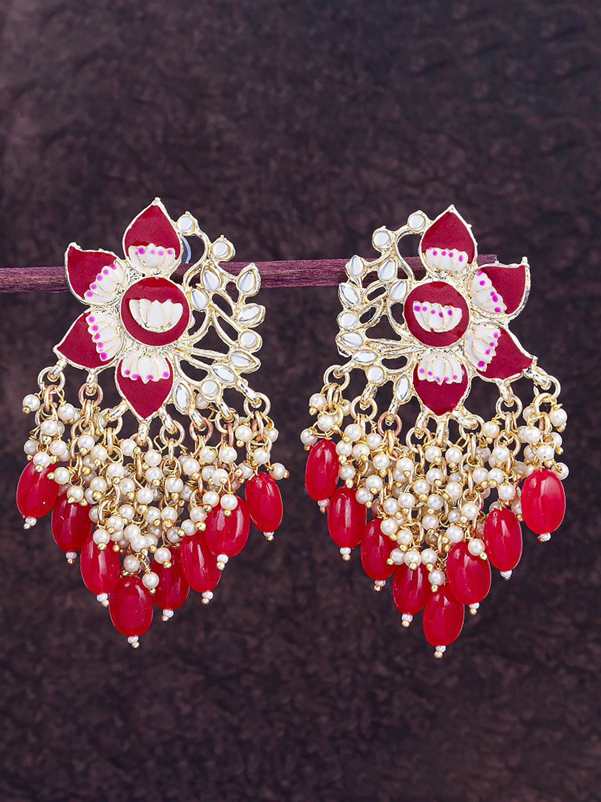 Sukkhi Pretty Lotus Floral Gold Plated Earring For Women E101281