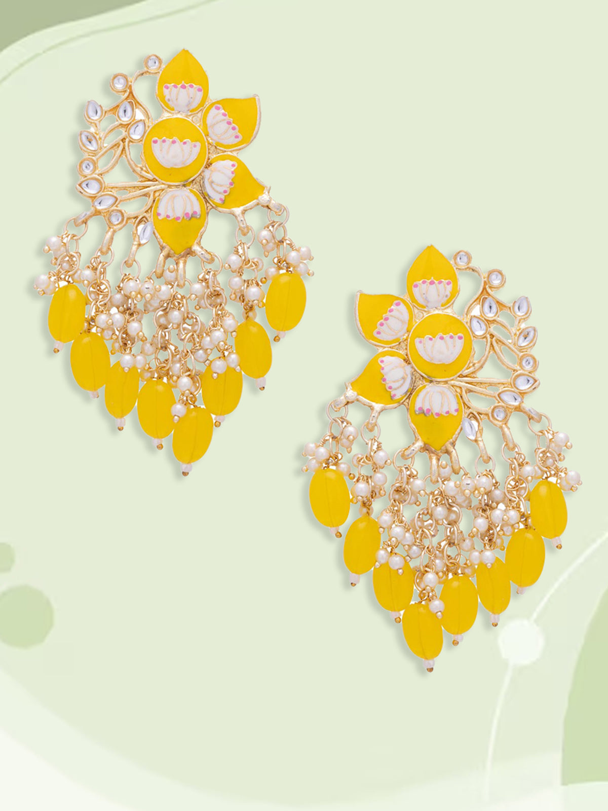 Sukkhi Classic Floral Gold Plated Meenakari Earring For Women E101288