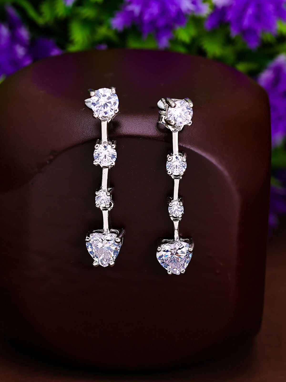 Pissara by Sukkhi Awesome 925 Sterling Silver Cubic Zirconia Earrings For Women And Girls|with Authenticity Certificate, 925 Stamp & 6 Months Warranty E104599