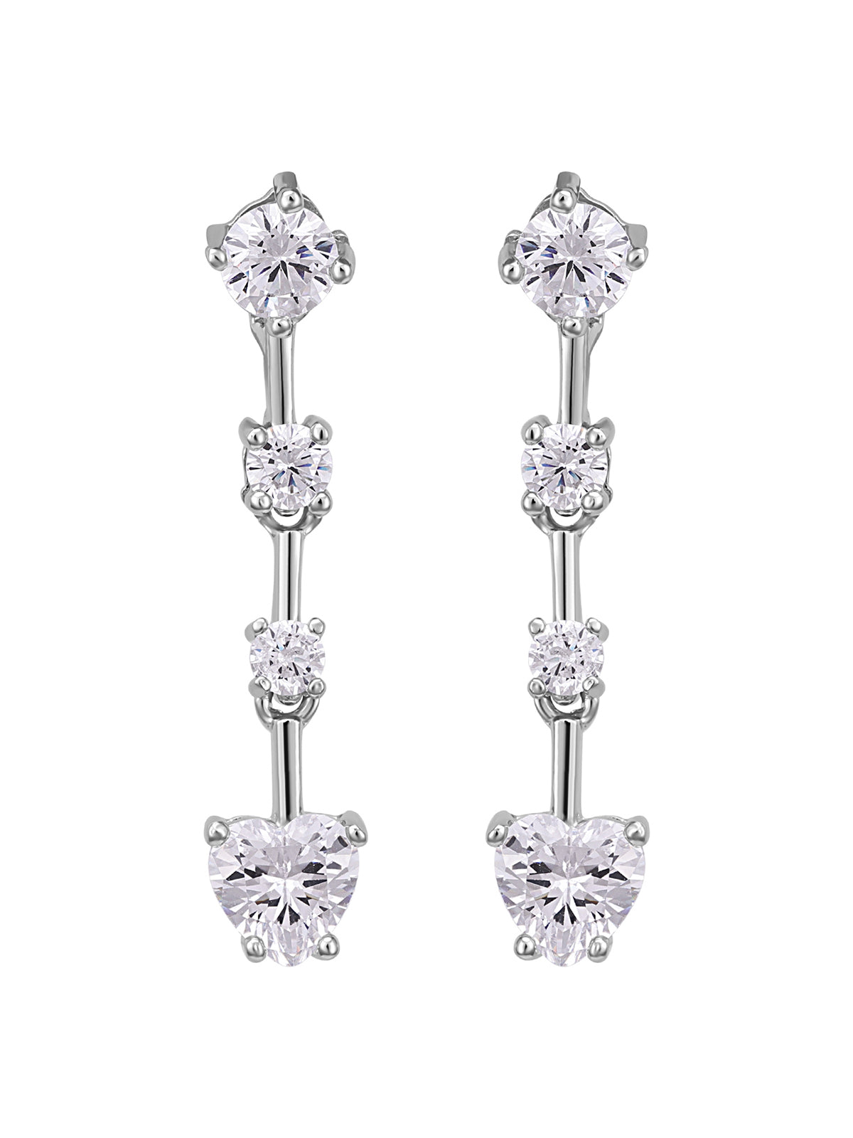 Pissara by Sukkhi Awesome 925 Sterling Silver Cubic Zirconia Earrings For Women And Girls|with Authenticity Certificate, 925 Stamp & 6 Months Warranty E104599