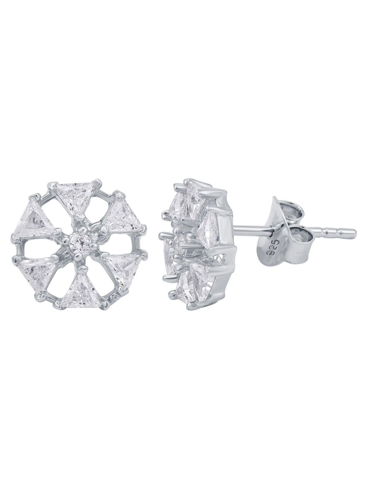 Pissara by Sukkhi Dazzling 925 Sterling Silver Cubic Zirconia Earrings For Women And Girls|with Authenticity Certificate, 925 Stamp & 6 Months Warranty E104601