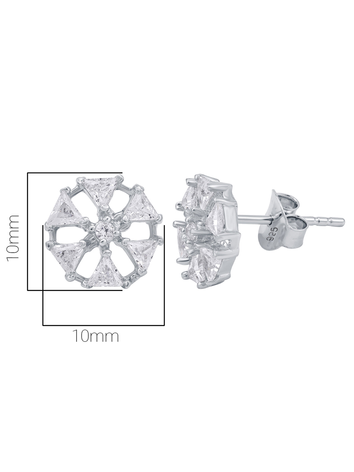 Pissara by Sukkhi Dazzling 925 Sterling Silver Cubic Zirconia Earrings For Women And Girls|with Authenticity Certificate, 925 Stamp & 6 Months Warranty E104601