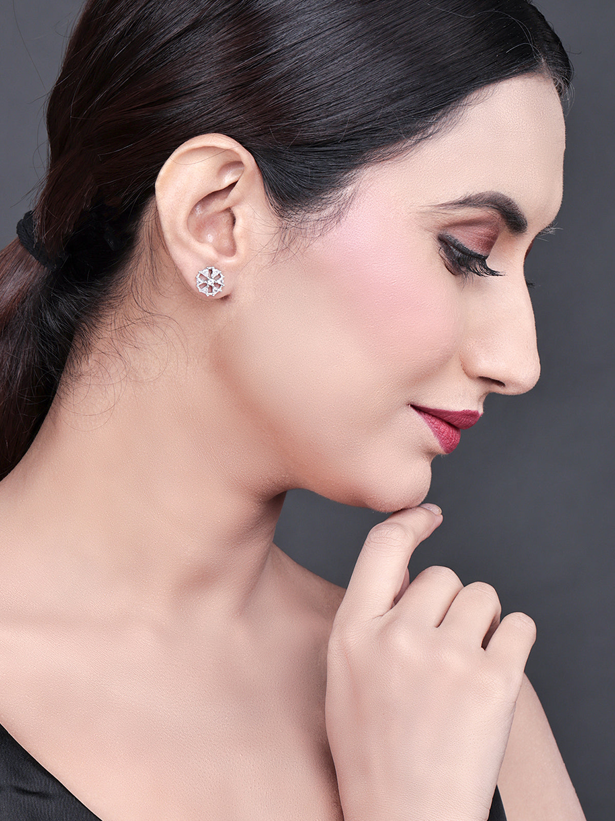 Pissara by Sukkhi Dazzling 925 Sterling Silver Cubic Zirconia Earrings For Women And Girls|with Authenticity Certificate, 925 Stamp & 6 Months Warranty E104601