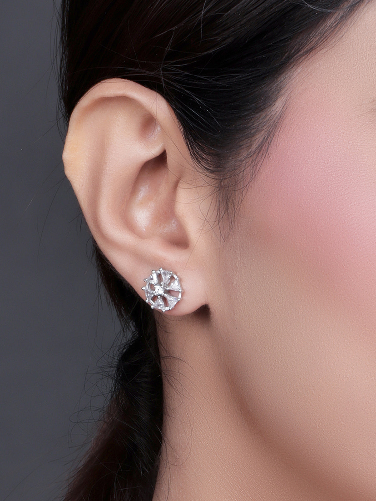 Pissara by Sukkhi Dazzling 925 Sterling Silver Cubic Zirconia Earrings For Women And Girls|with Authenticity Certificate, 925 Stamp & 6 Months Warranty E104601